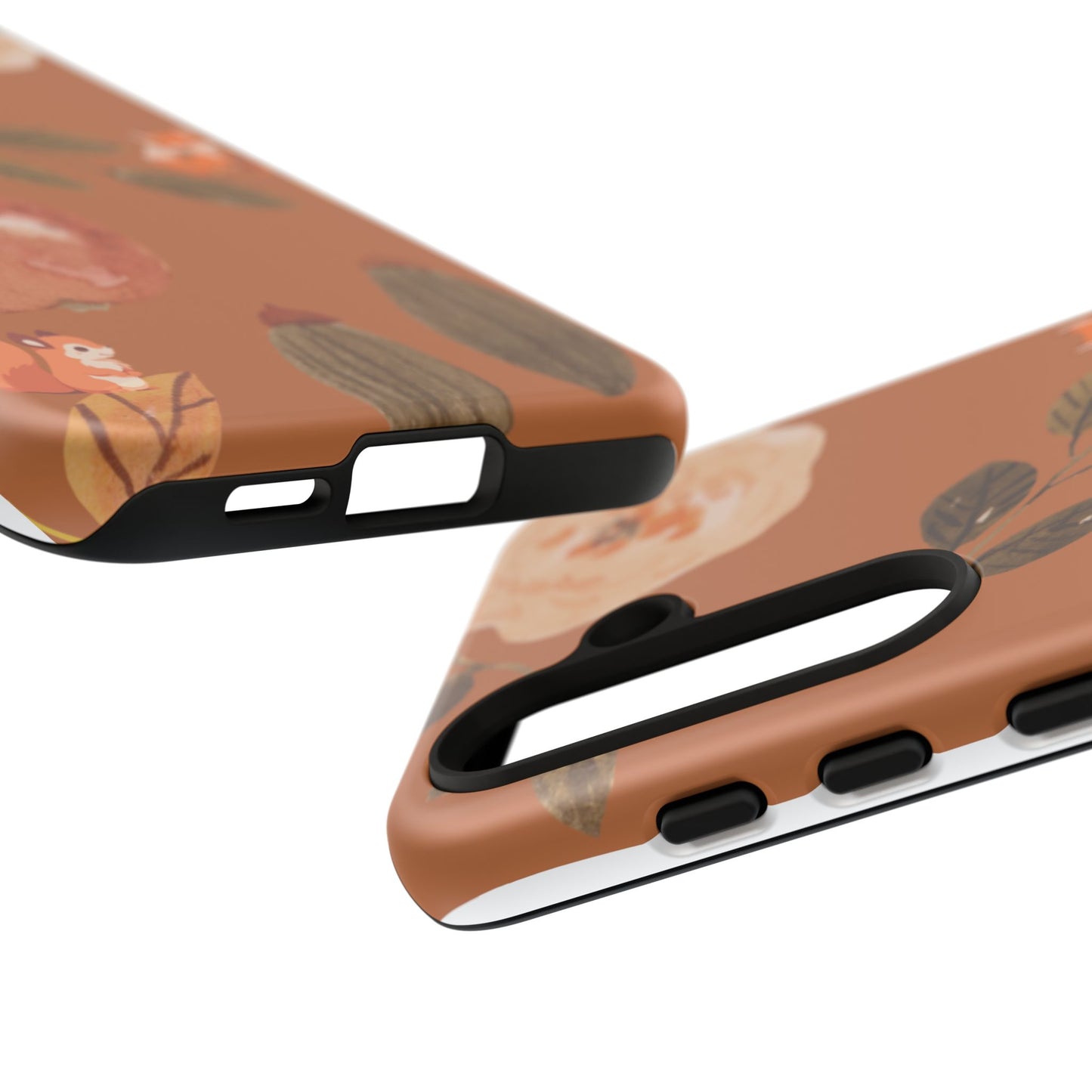 Cozy Autumn Phone Case, Fall-Themed Protective Cover, Cute Nature Design, Squirrel and Apple Motif, Cozy Gift for Nature Lovers
