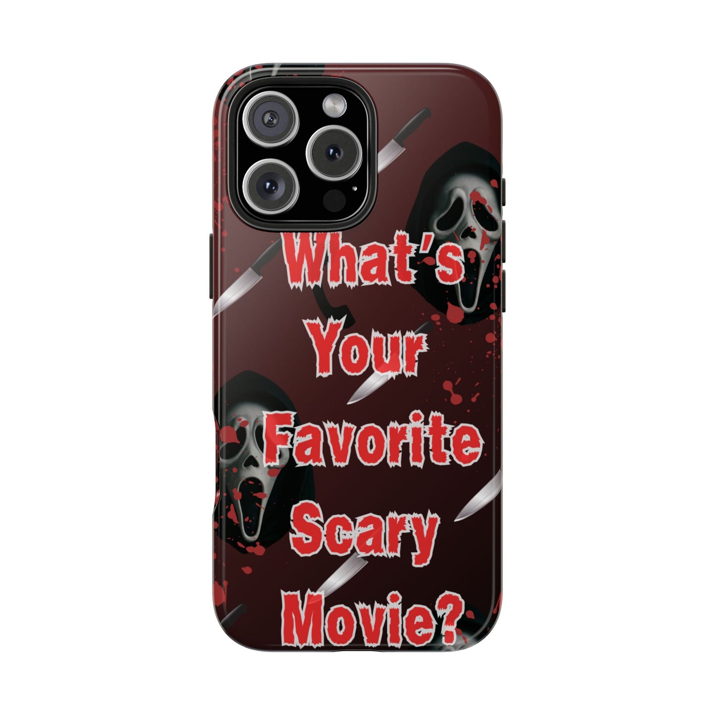 Horror-Themed Phone Case for Movie Lovers, Tough Clear Case for Halloween, Scary Movie Fan Gift, Smartphone Cover, Unique Horror Design