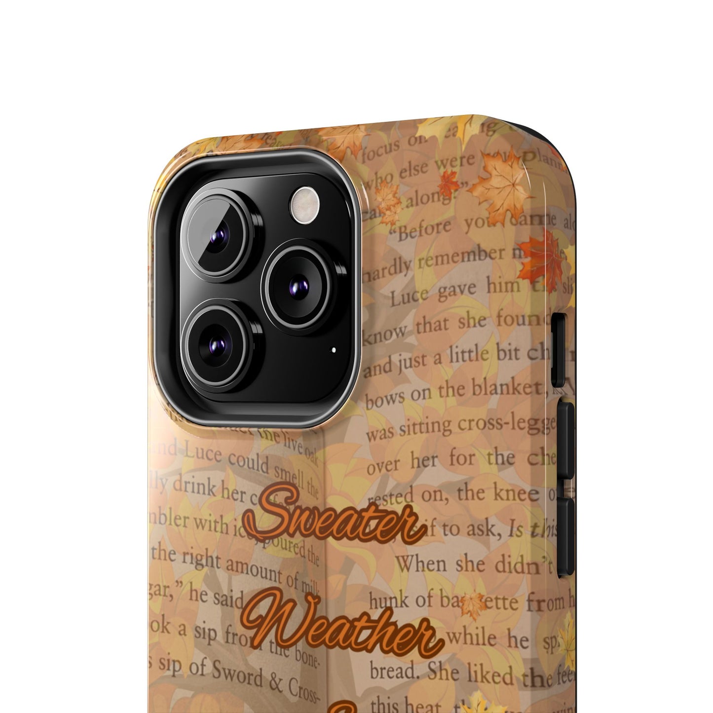Sweater Weather Phone Case, Cozy Book Lover Accessories, Fall Aesthetic, Ideal for Readers, Unique Gift for Bookworms, Autumn Vibes