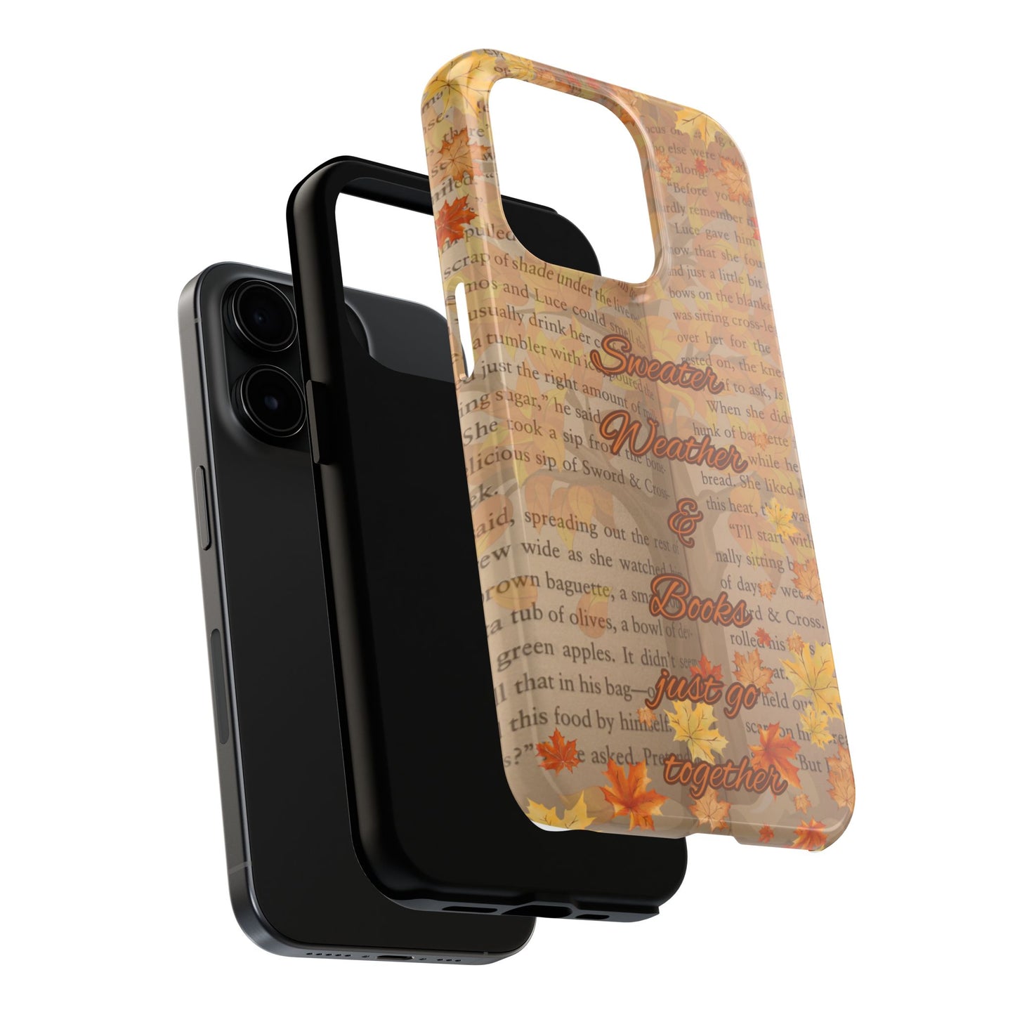 Sweater Weather Phone Case, Cozy Book Lover Accessories, Fall Aesthetic, Ideal for Readers, Unique Gift for Bookworms, Autumn Vibes