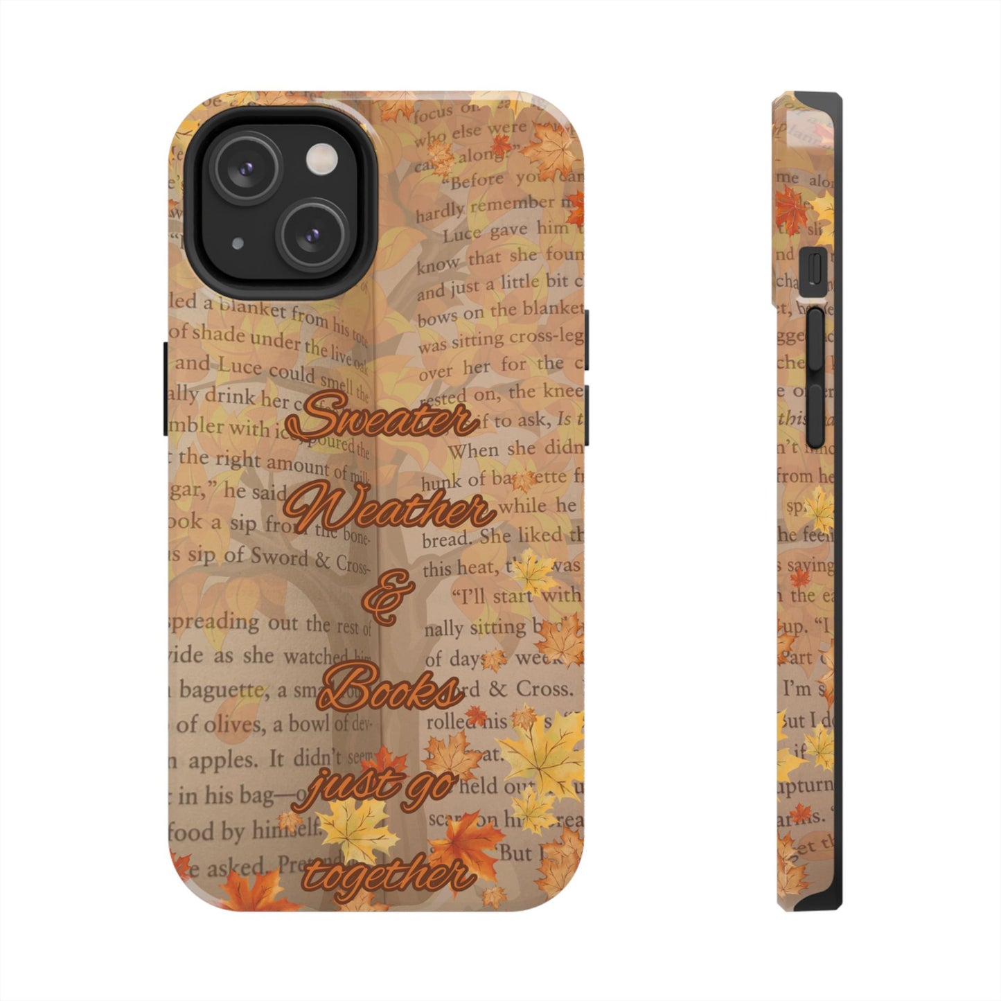 Sweater Weather Phone Case, Cozy Book Lover Accessories, Fall Aesthetic, Ideal for Readers, Unique Gift for Bookworms, Autumn Vibes