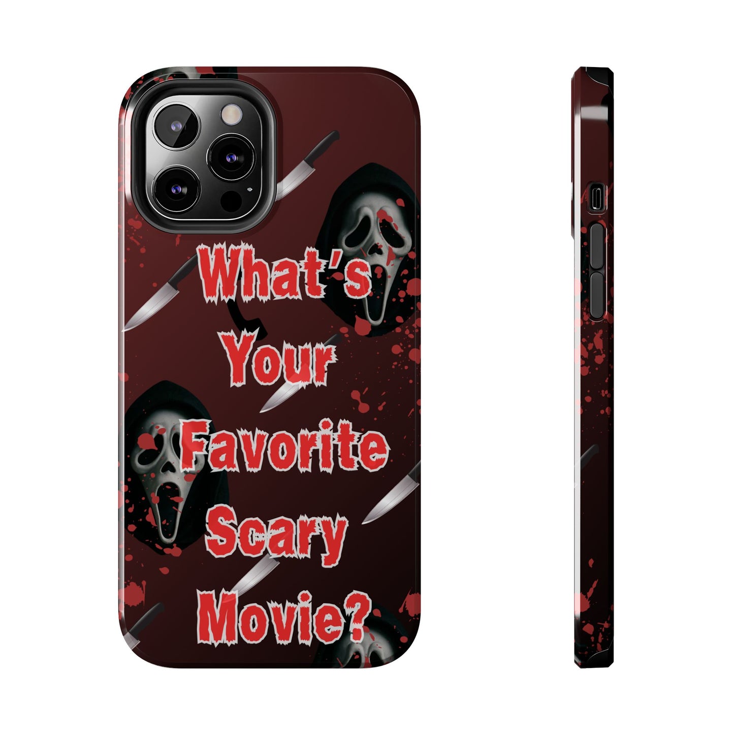 Horror-Themed Phone Case for Movie Lovers, Tough Clear Case for Halloween, Scary Movie Fan Gift, Smartphone Cover, Unique Horror Design