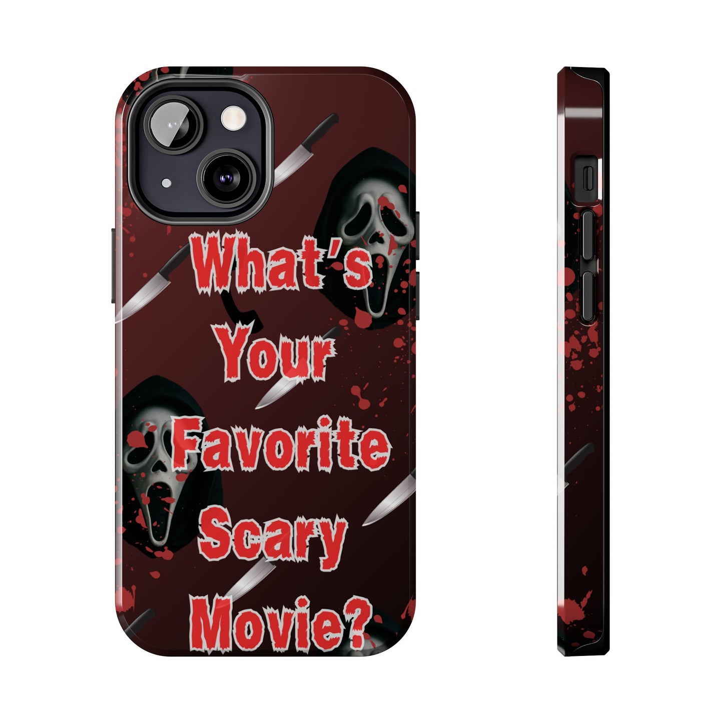 Horror-Themed Phone Case for Movie Lovers, Tough Clear Case for Halloween, Scary Movie Fan Gift, Smartphone Cover, Unique Horror Design