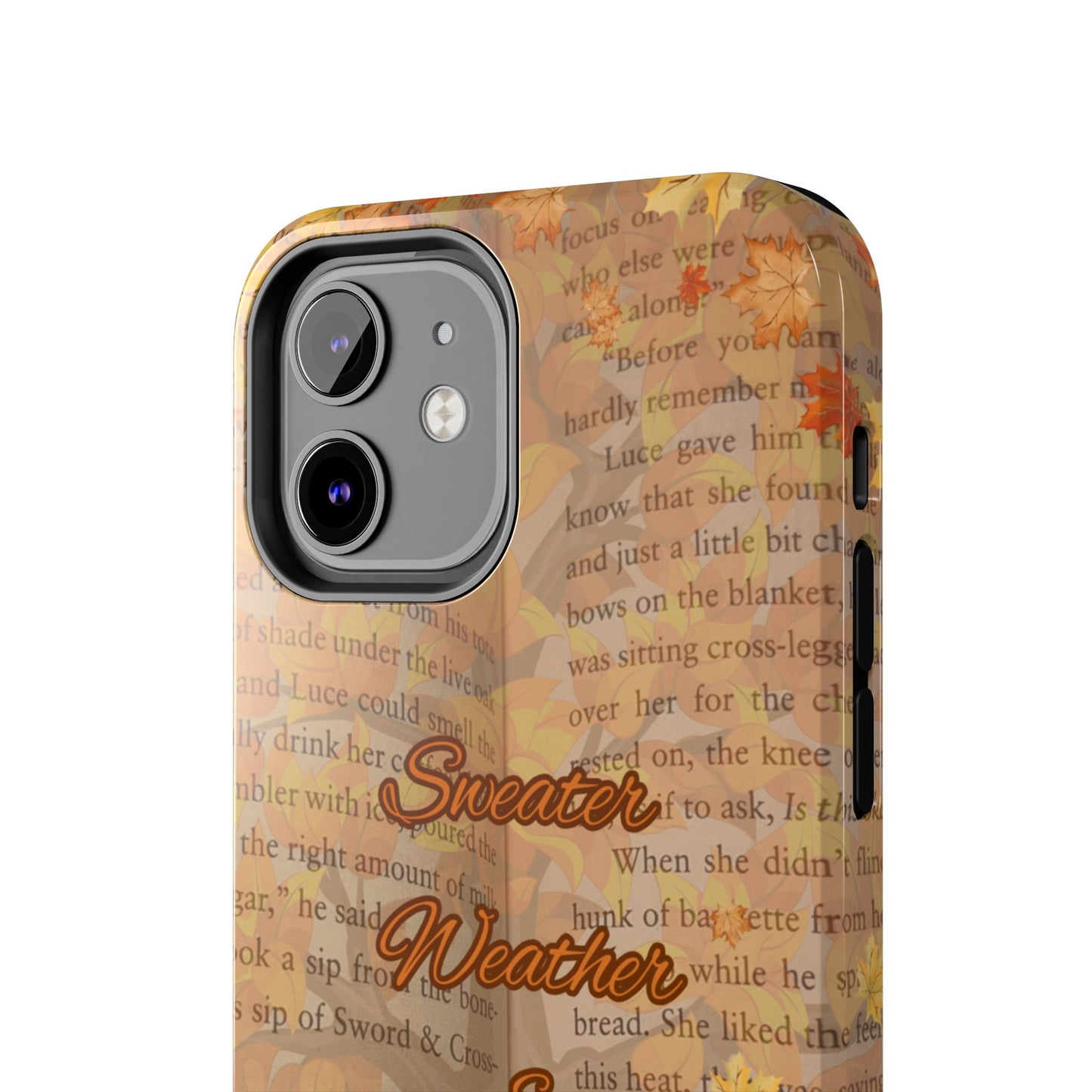 Sweater Weather Phone Case, Cozy Book Lover Accessories, Fall Aesthetic, Ideal for Readers, Unique Gift for Bookworms, Autumn Vibes