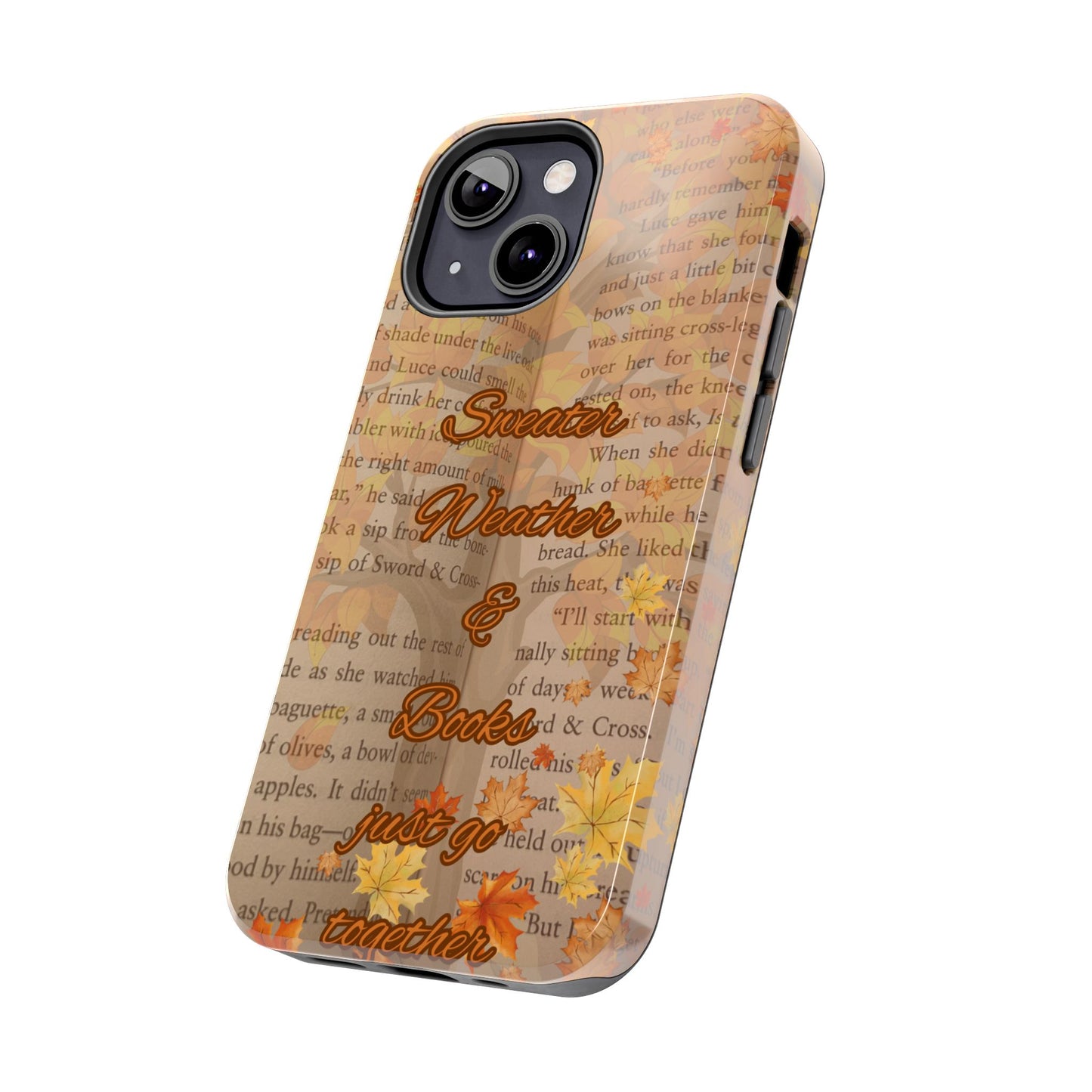 Sweater Weather Phone Case, Cozy Book Lover Accessories, Fall Aesthetic, Ideal for Readers, Unique Gift for Bookworms, Autumn Vibes