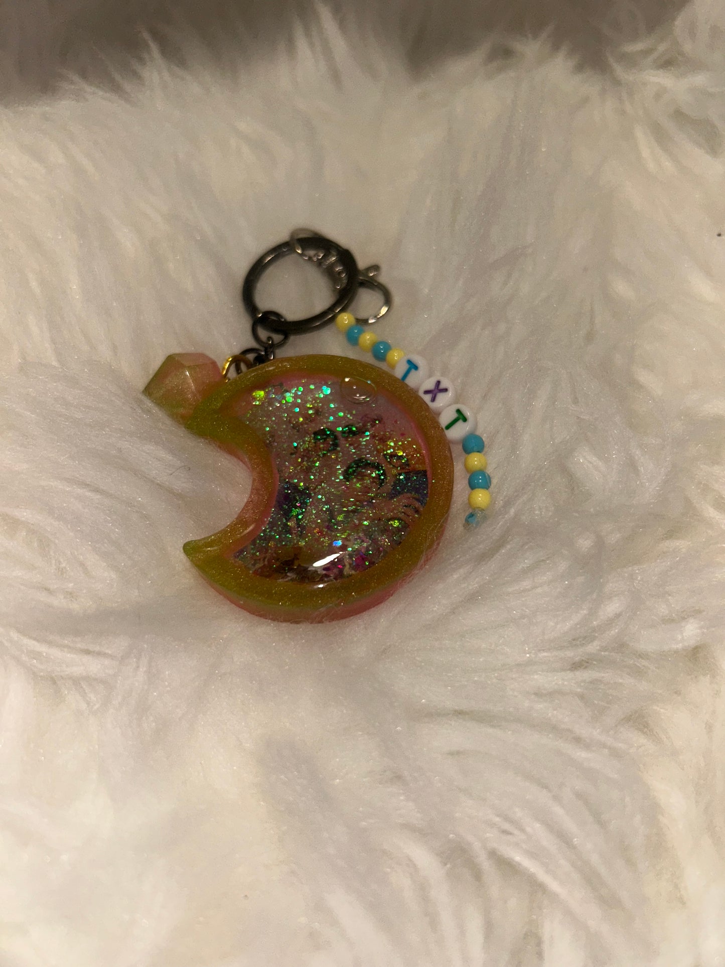 TomorrowxTogether Resin Shaker Keychain Charms - Handmade Unique One-of-a-Kind Accessory for Fans