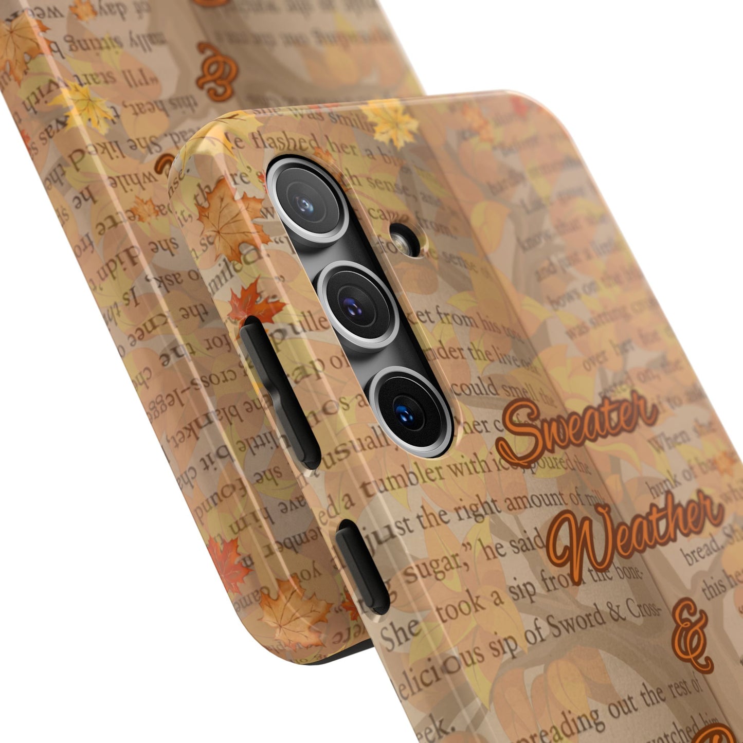 Sweater Weather Phone Case, Cozy Book Lover Accessories, Fall Aesthetic, Ideal for Readers, Unique Gift for Bookworms, Autumn Vibes