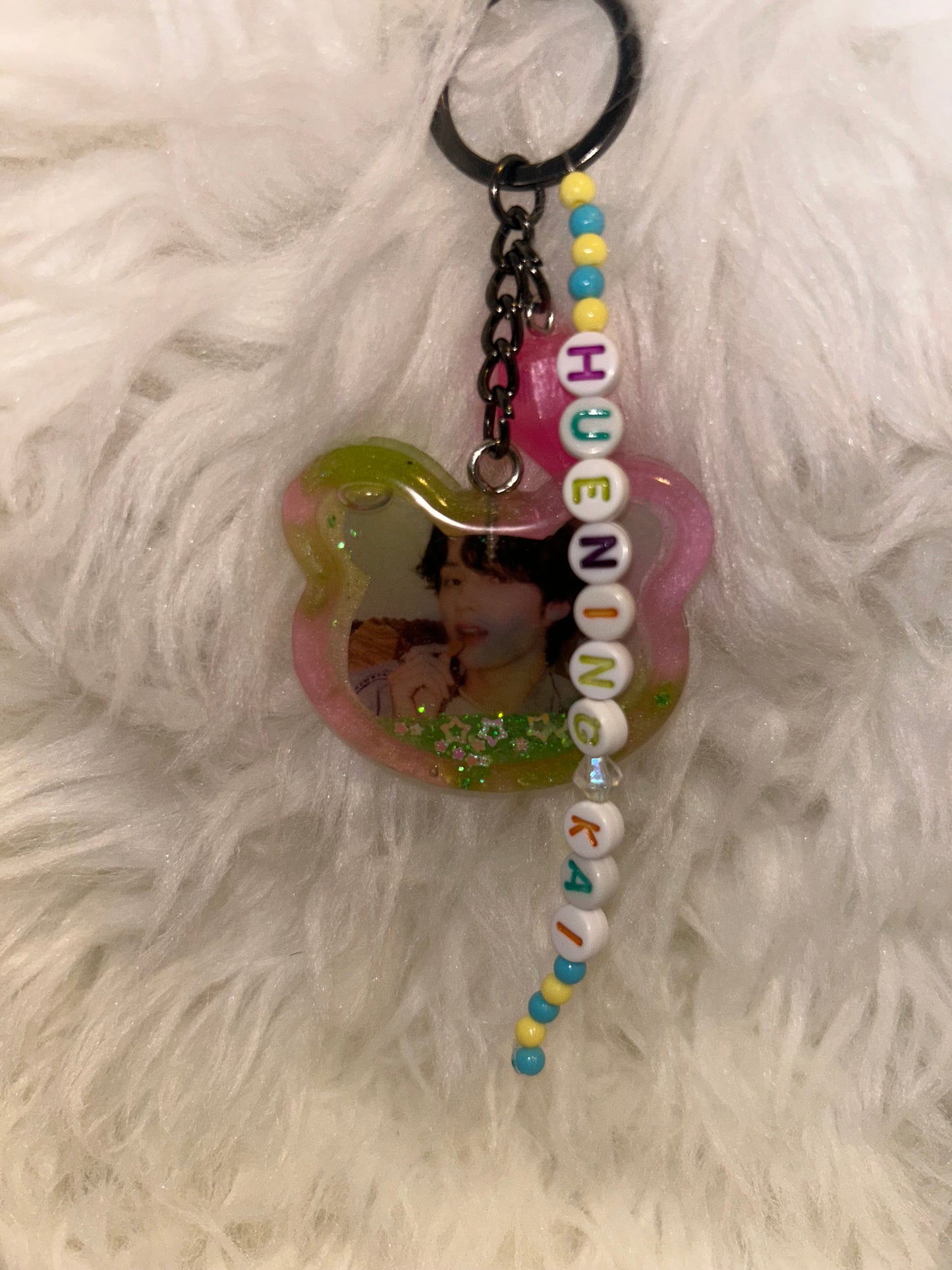 TomorrowxTogether Resin Shaker Keychain Charms - Handmade Unique One-of-a-Kind Accessory for Fans