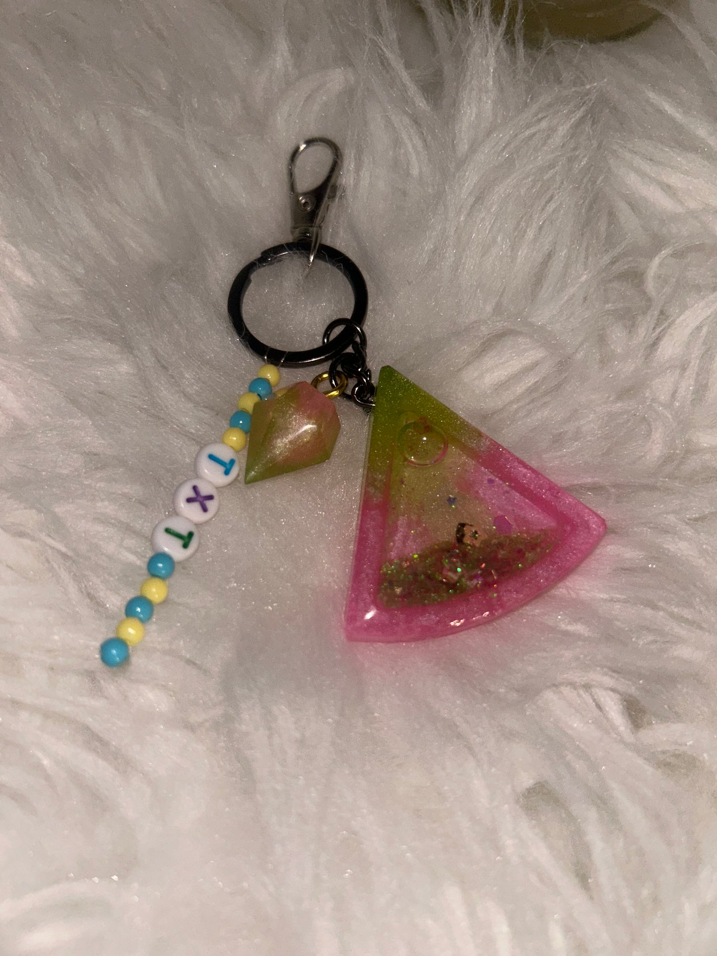 TomorrowxTogether Resin Shaker Keychain Charms - Handmade Unique One-of-a-Kind Accessory for Fans