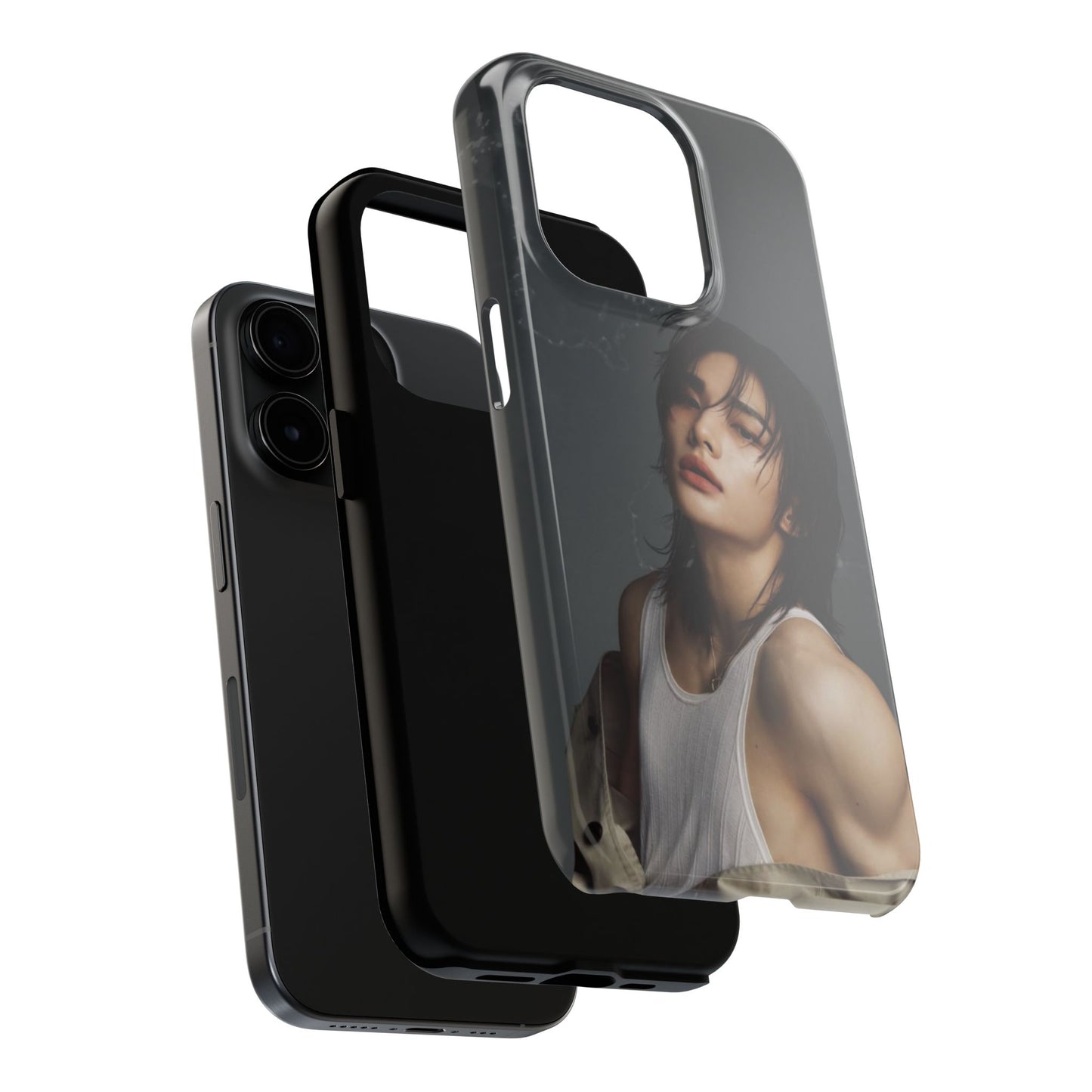 Hyunjin Tough Phone Case — Moody Portrait Slim Protective Case