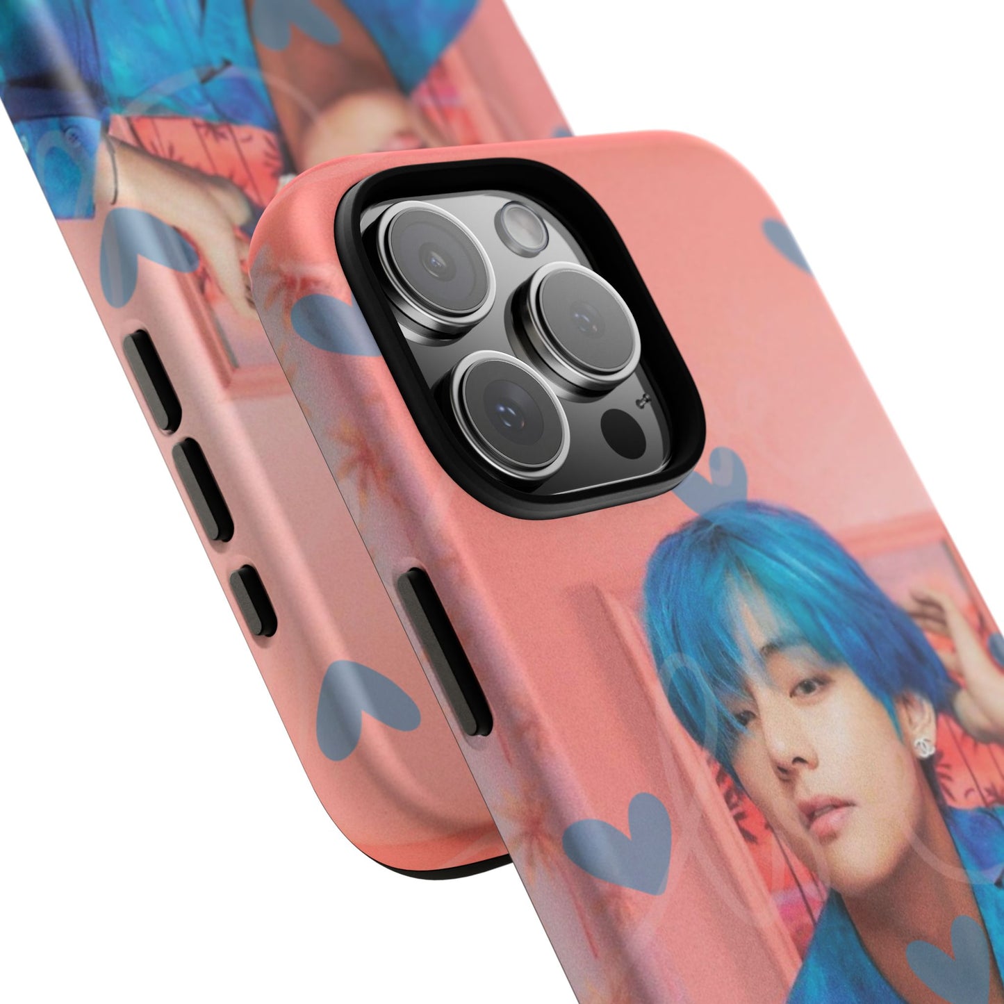 Taehyung Phone Case — Pink Heart/Love Kpop Design