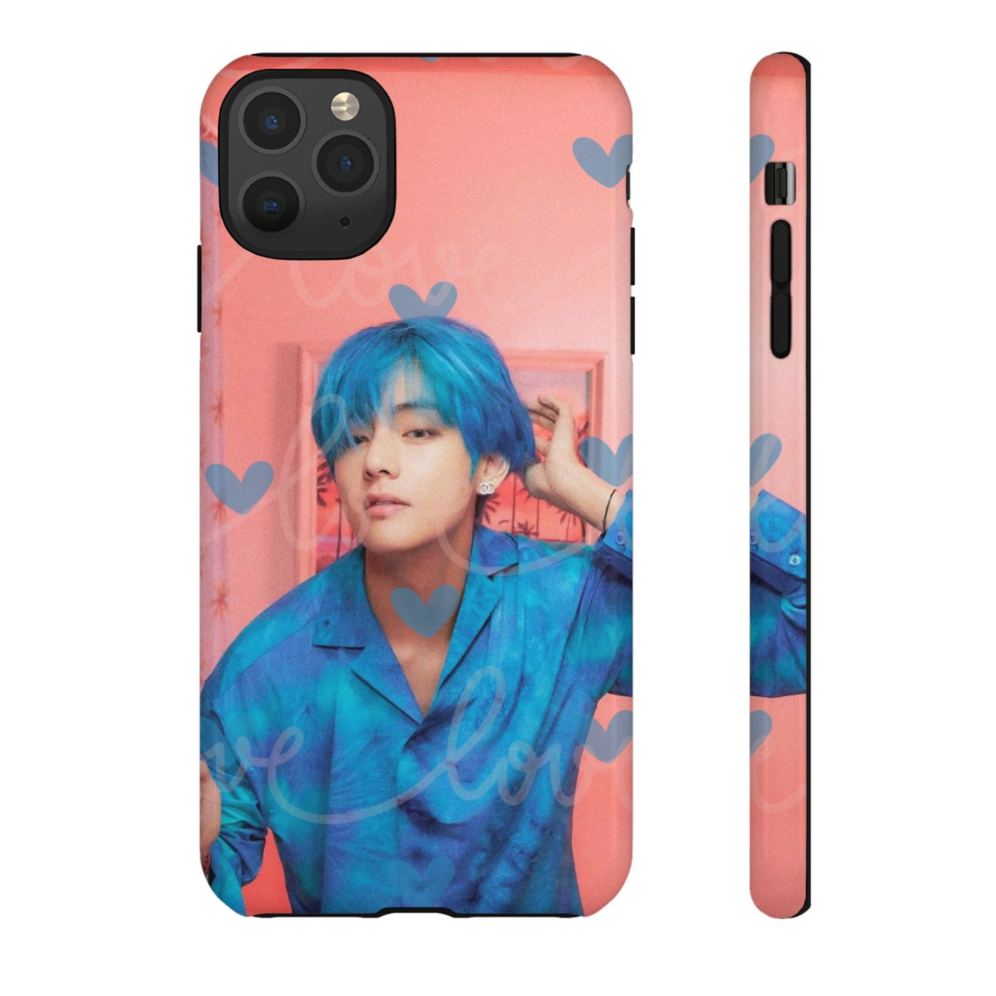 Taehyung Phone Case — Pink Heart/Love Kpop Design