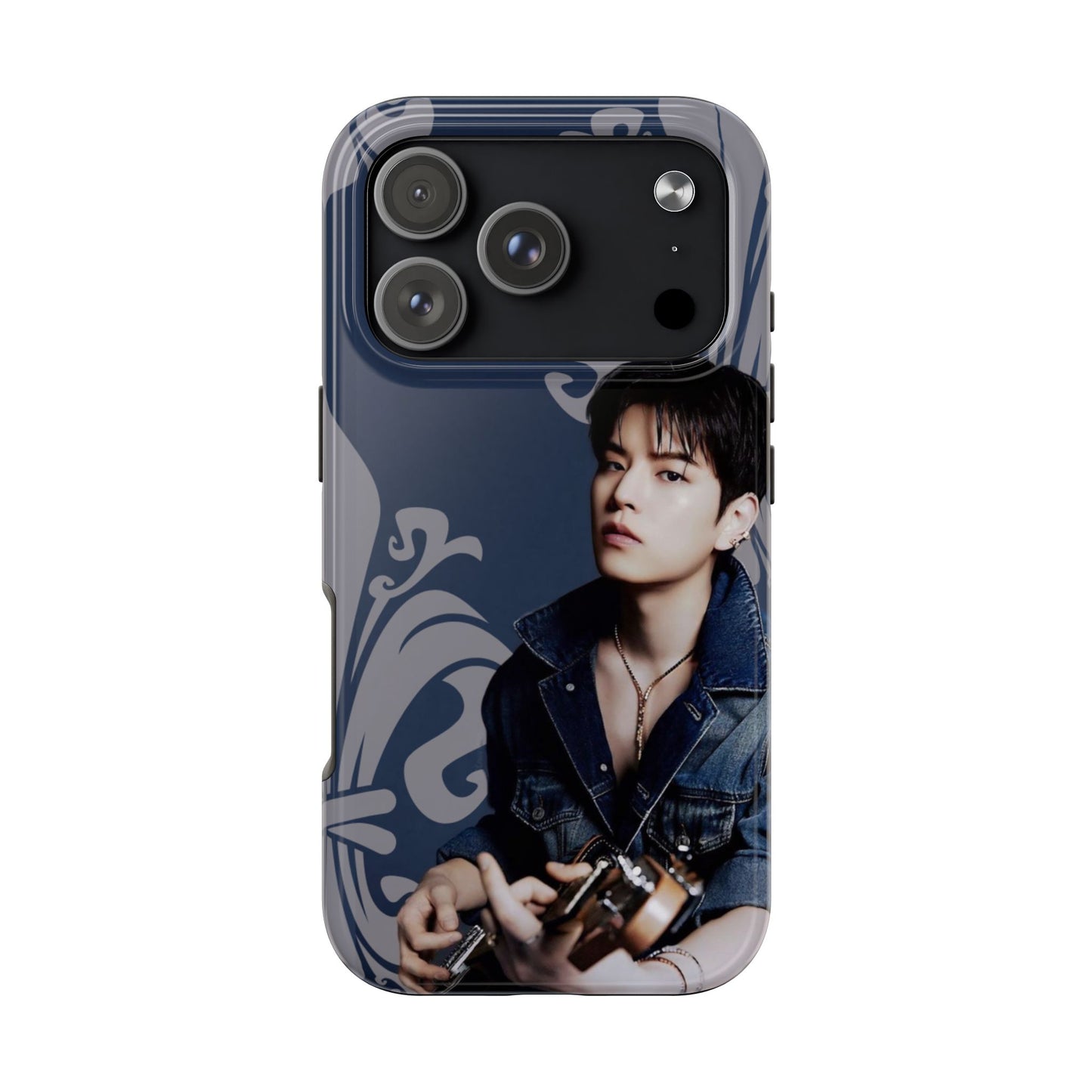 Kim Seungmin Tough Phone Case — Vintage Floral Portrait Design