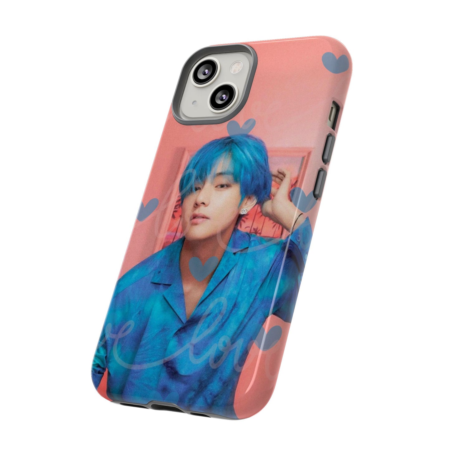 Taehyung Phone Case — Pink Heart/Love Kpop Design