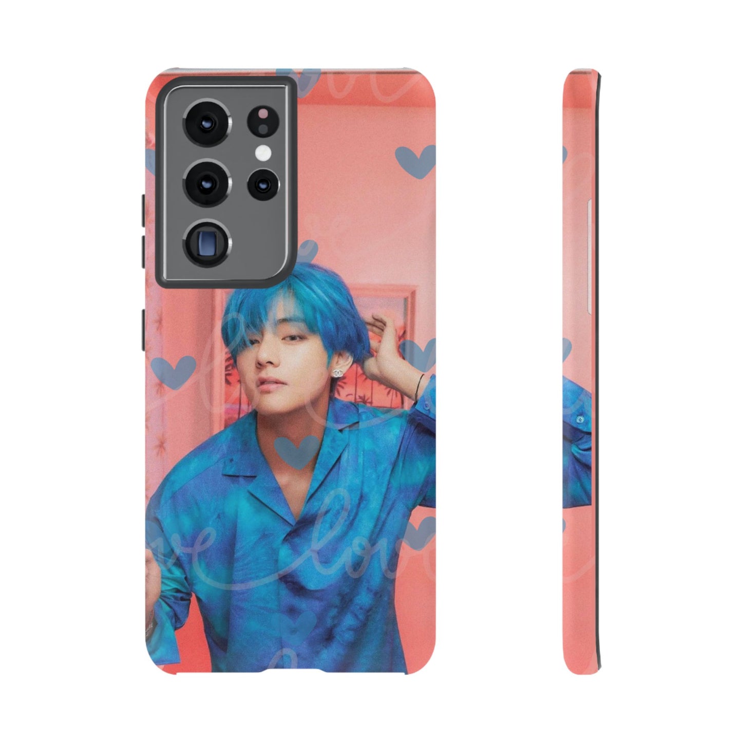 Taehyung Phone Case — Pink Heart/Love Kpop Design