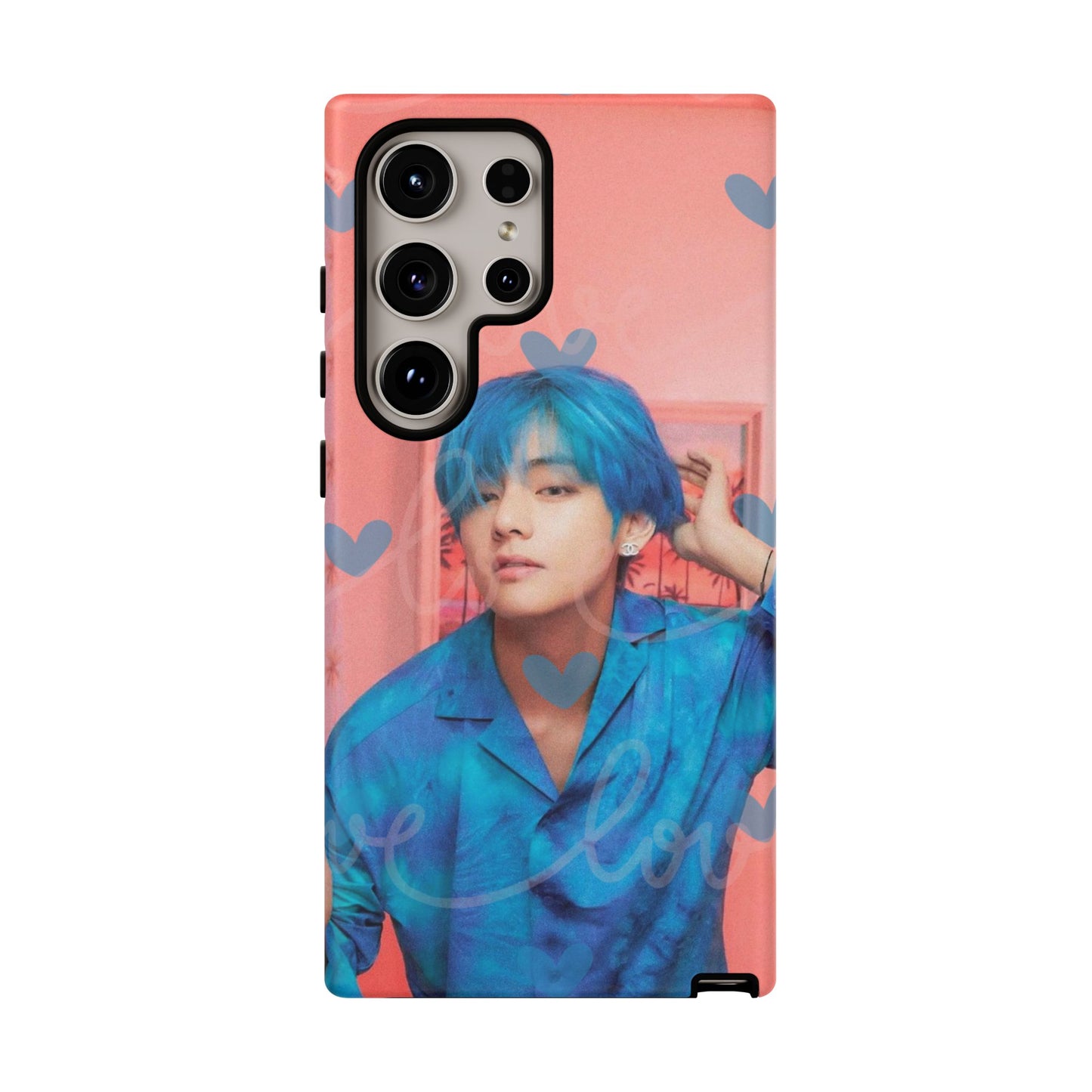 Taehyung Phone Case — Pink Heart/Love Kpop Design