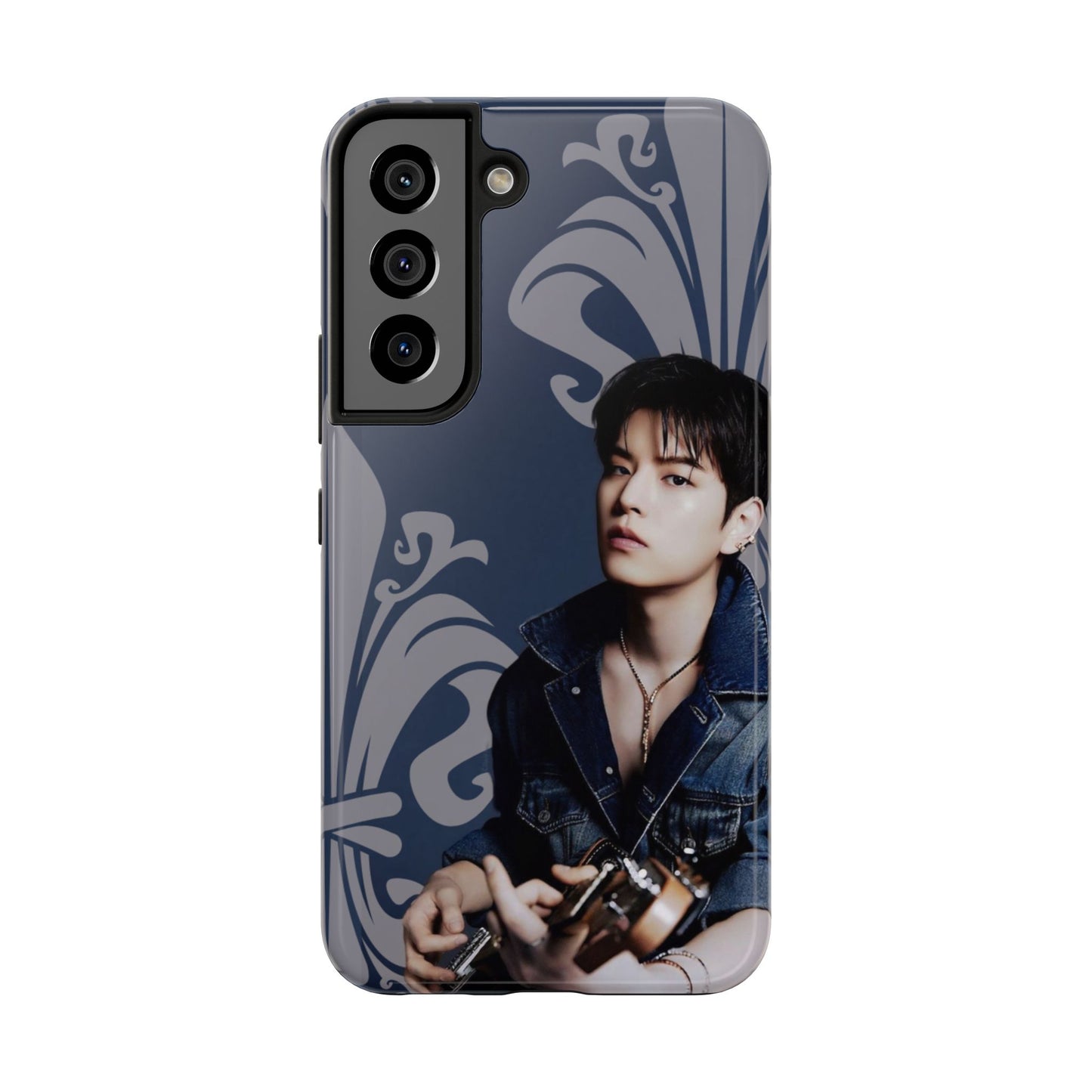 Kim Seungmin Tough Phone Case — Vintage Floral Portrait Design