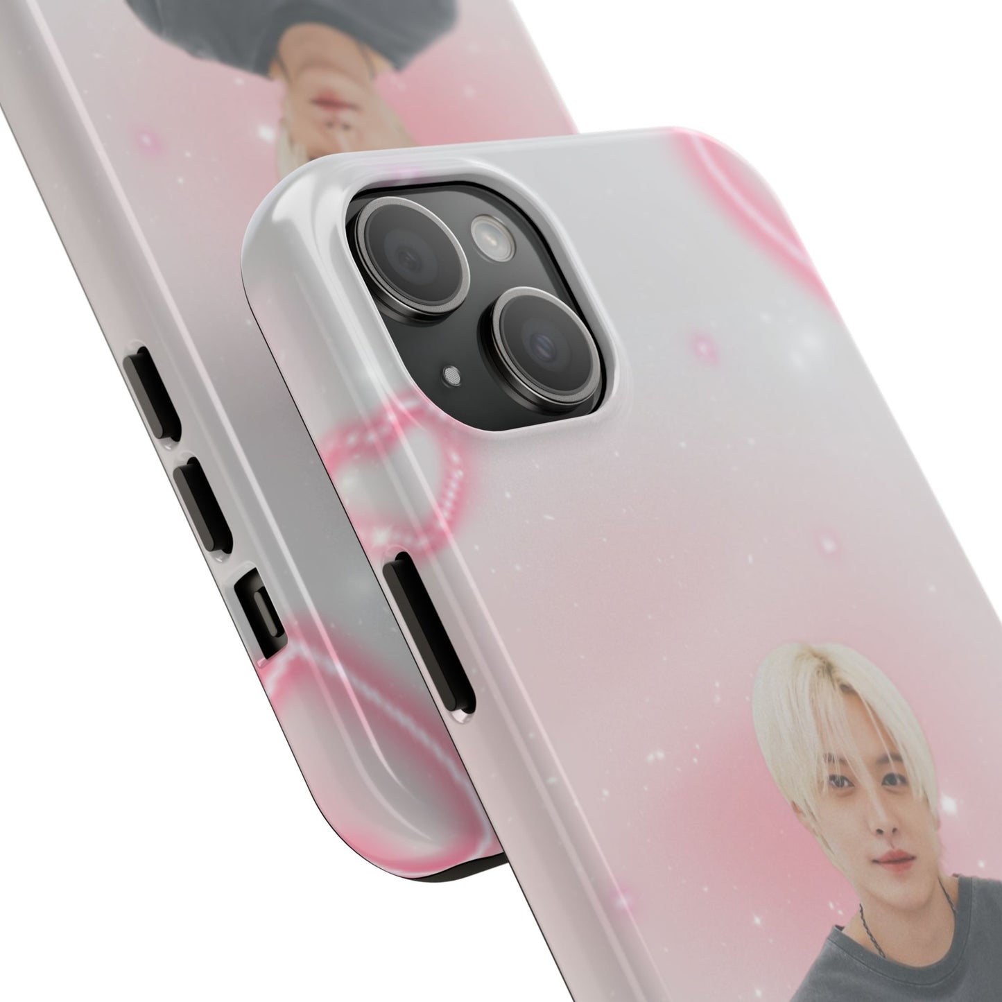 Lee Know Tough Phone Case — Pink Heart Photo Design