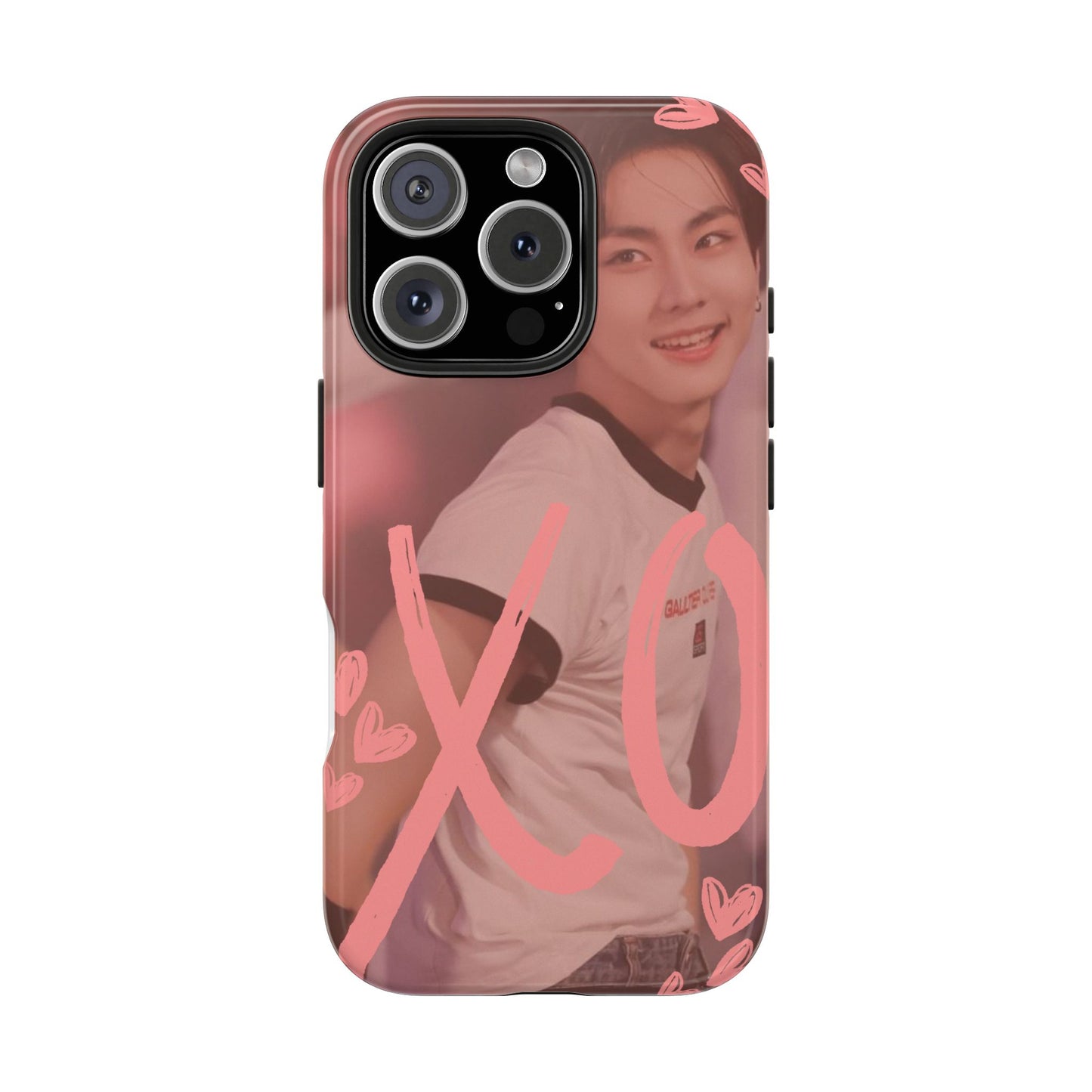 Romantic Jungwon Phone Case featuring 'XO' Design, Cute Gift for Teens, Valentine's Day, Durable Protection, Fashion Accessory, Love Themed