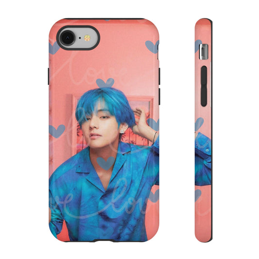 Taehyung Phone Case — Pink Heart/Love Kpop Design