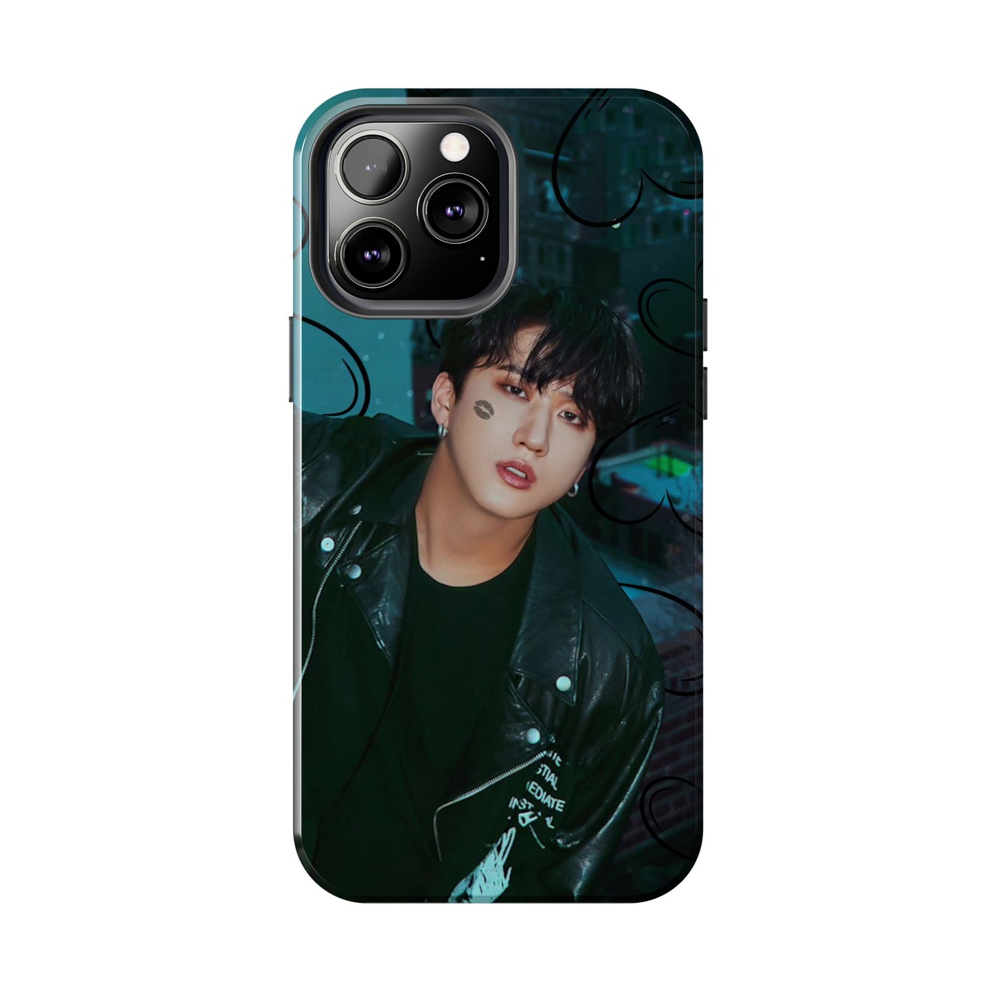 Seo Changbin Tough Phone Case — Moody Teal Portrait Design