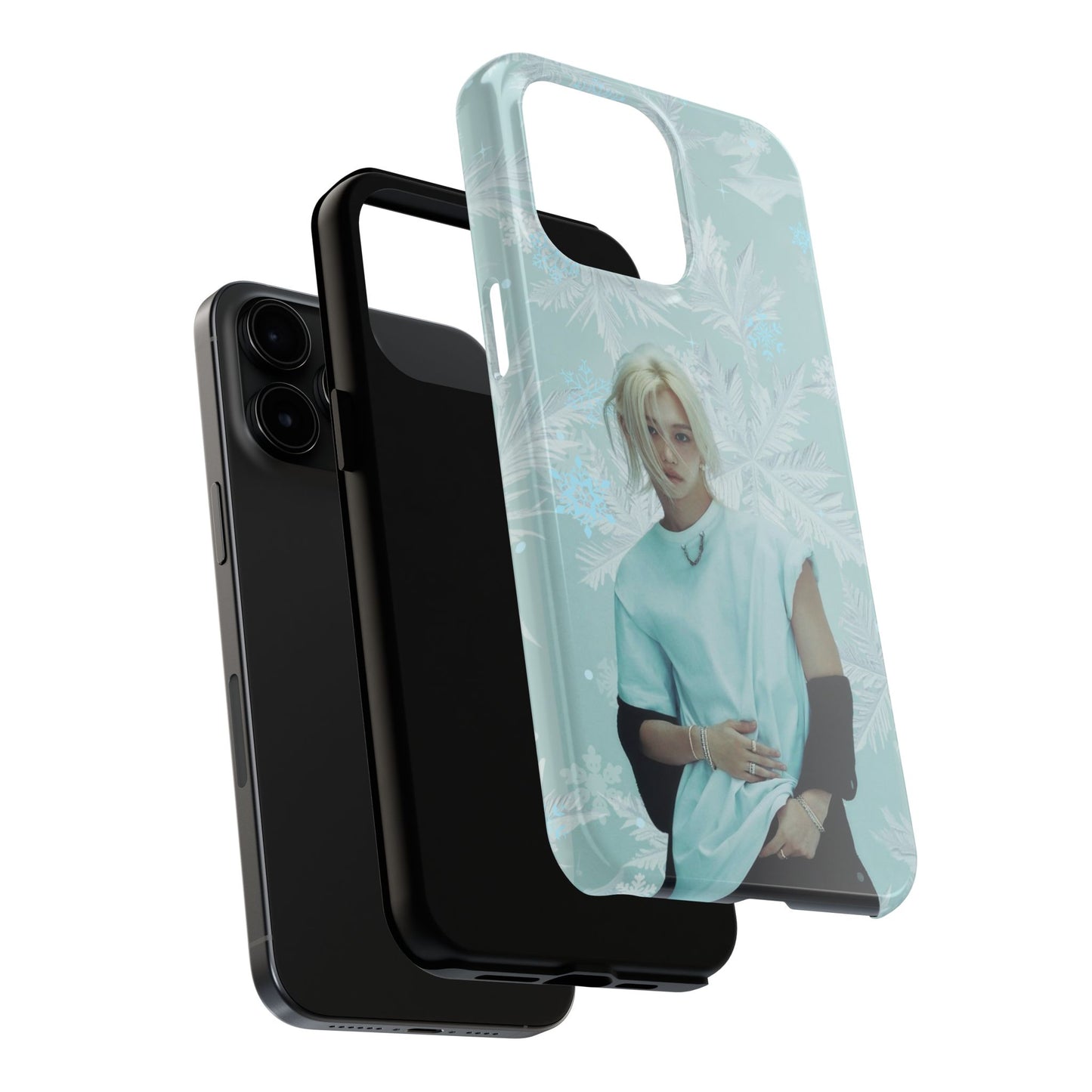 Lee Felix Tough Phone Case — Pastel K-Pop Idol Floral Armor