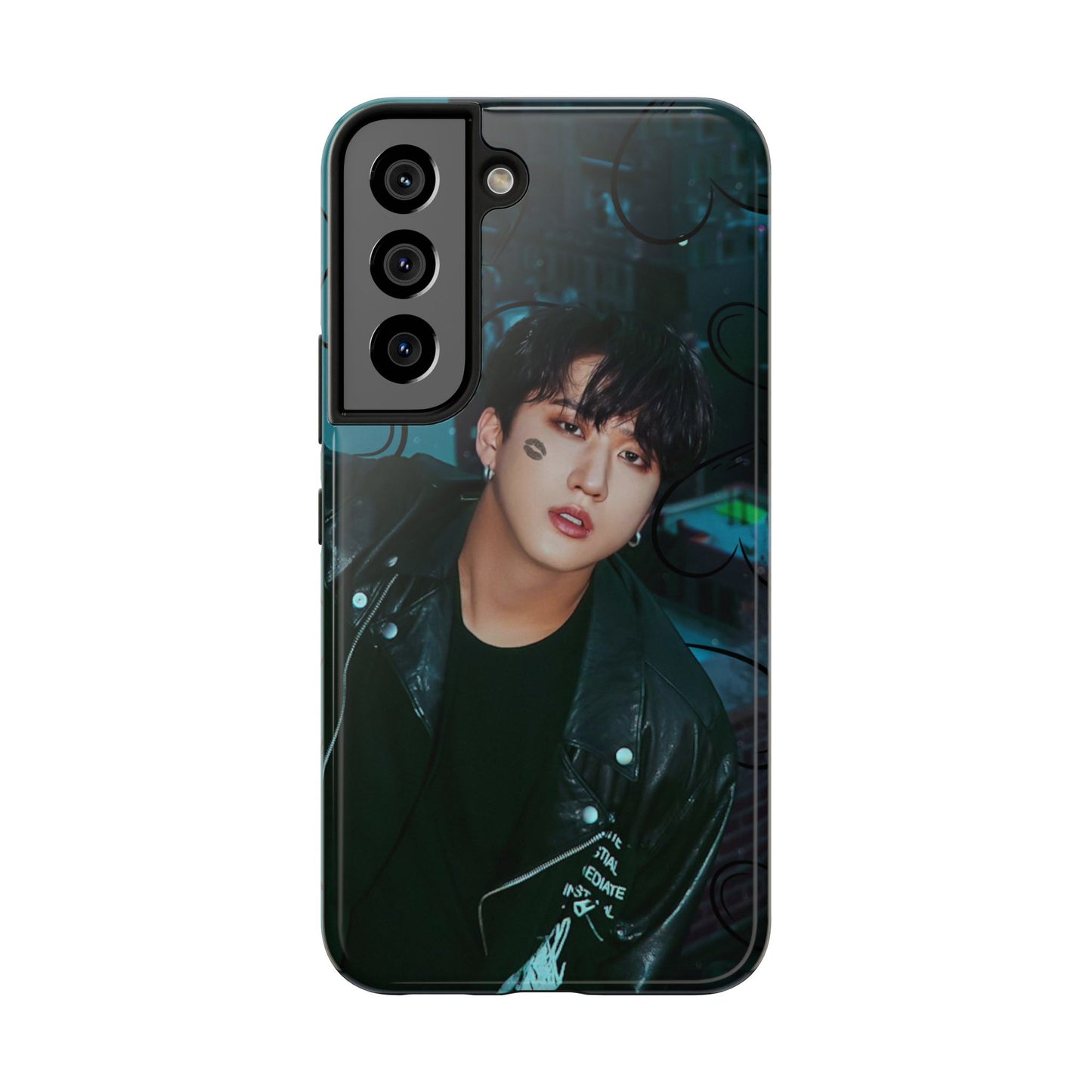 Seo Changbin Tough Phone Case — Moody Teal Portrait Design