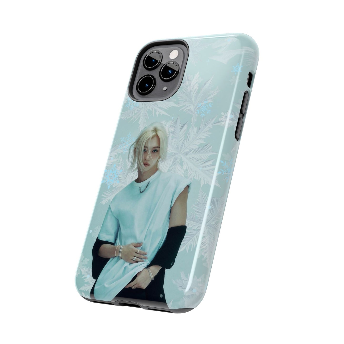 Lee Felix Tough Phone Case — Pastel K-Pop Idol Floral Armor