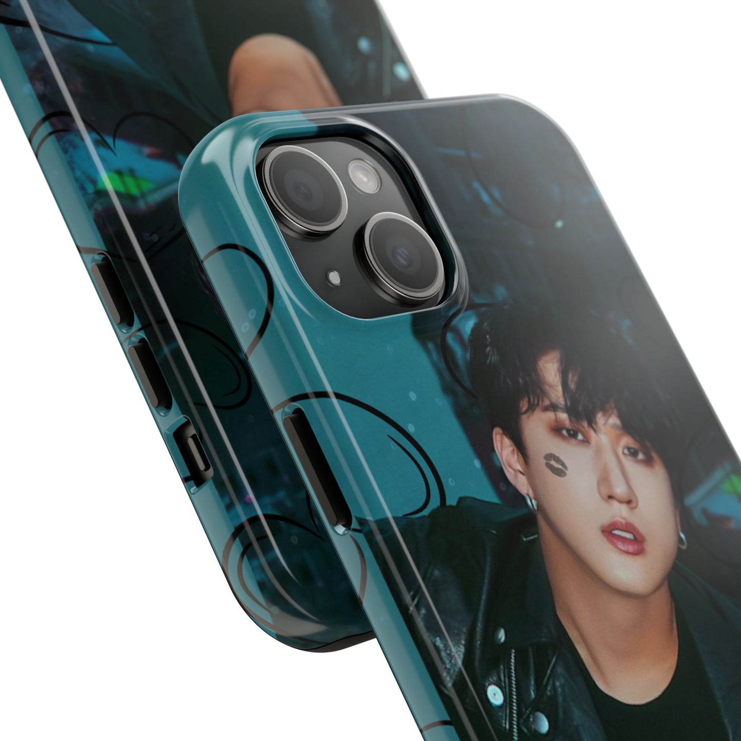 Seo Changbin Tough Phone Case — Moody Teal Portrait Design