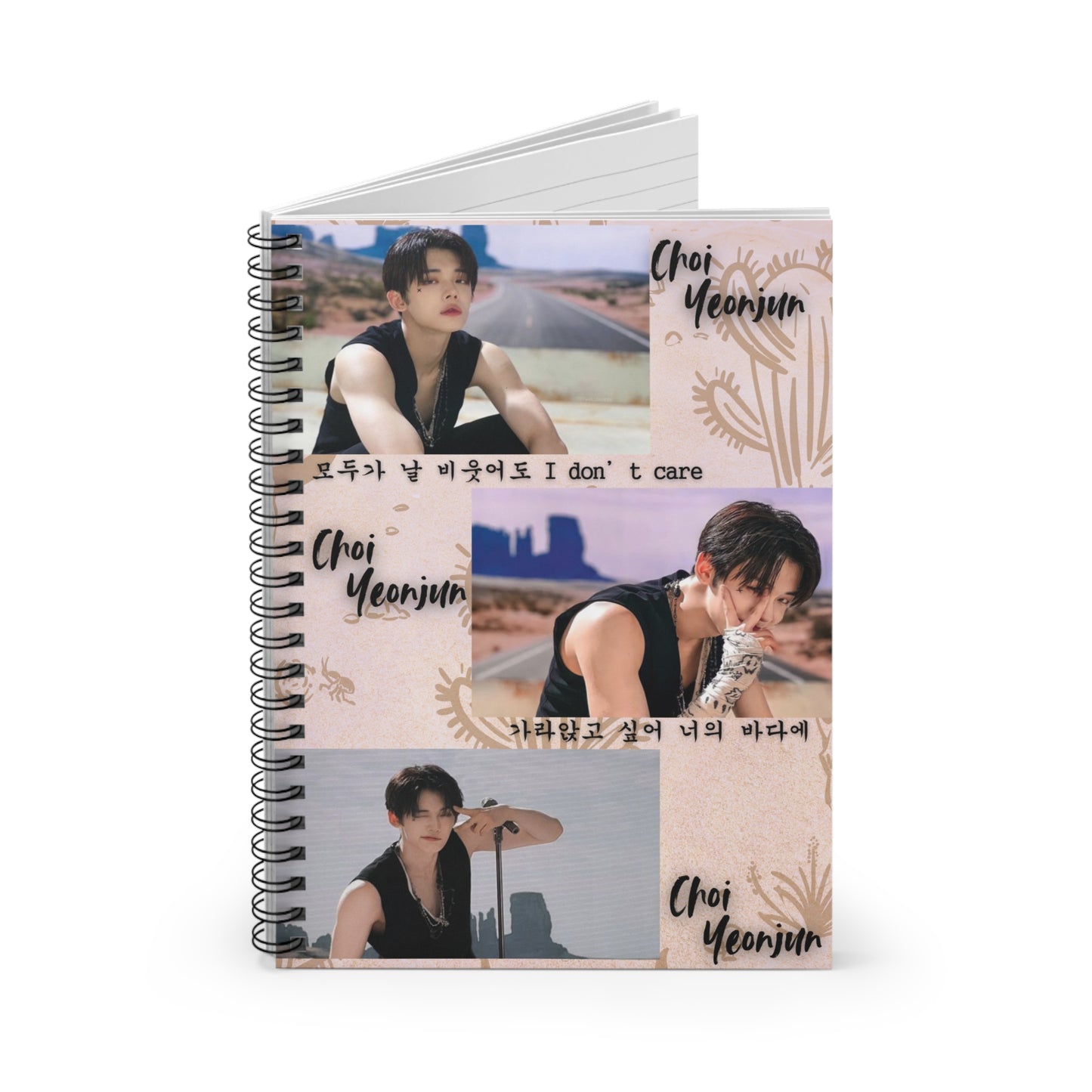 Yeonjun Spiral Notebook - Ruled Lines with Inspirational Quotes