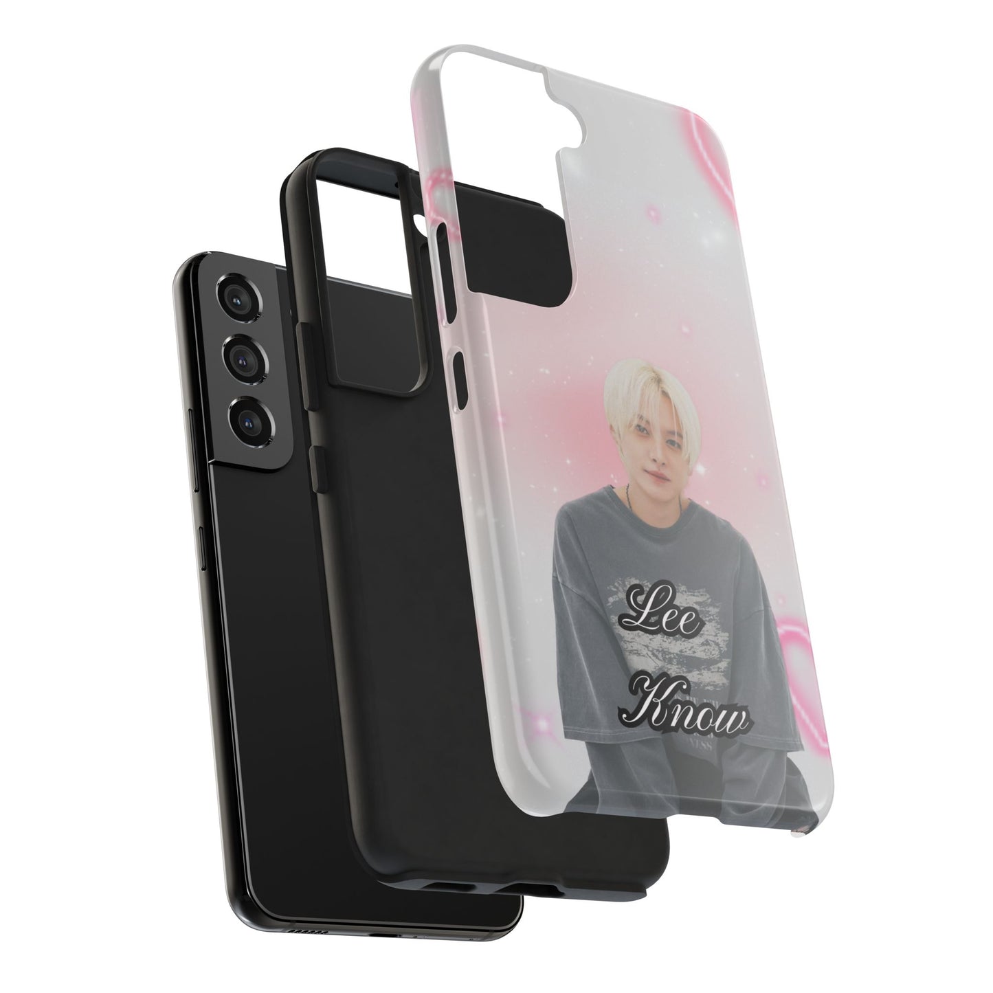 Lee Know Tough Phone Case — Pink Heart Photo Design