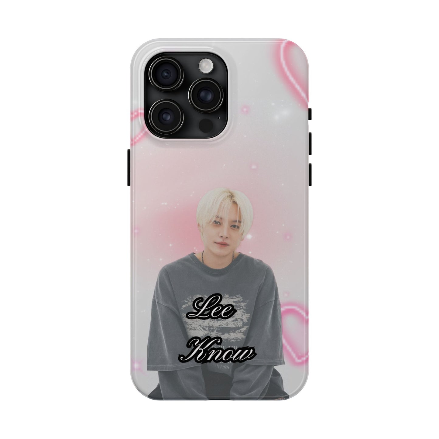 Lee Know Tough Phone Case — Pink Heart Photo Design