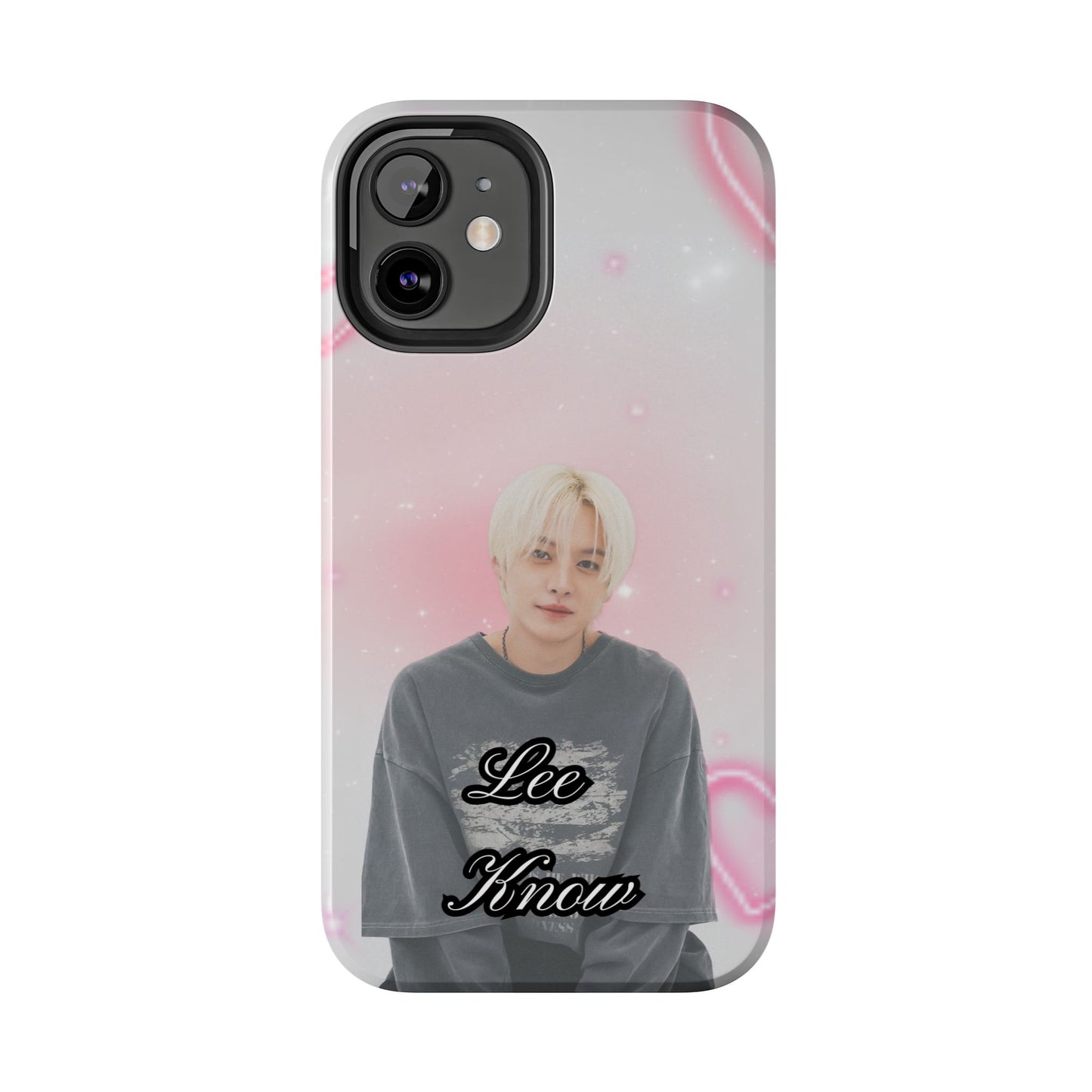 Lee Know Tough Phone Case — Pink Heart Photo Design