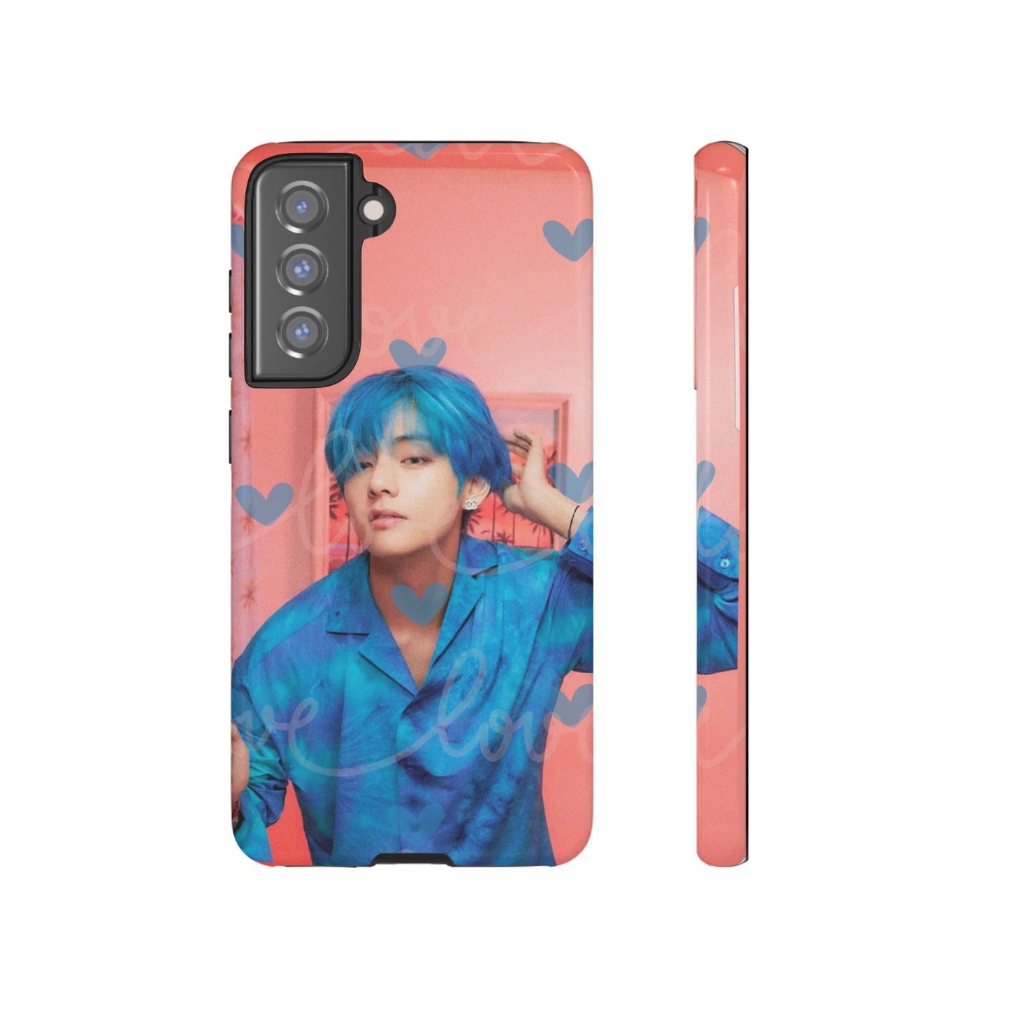 Taehyung Phone Case — Pink Heart/Love Kpop Design