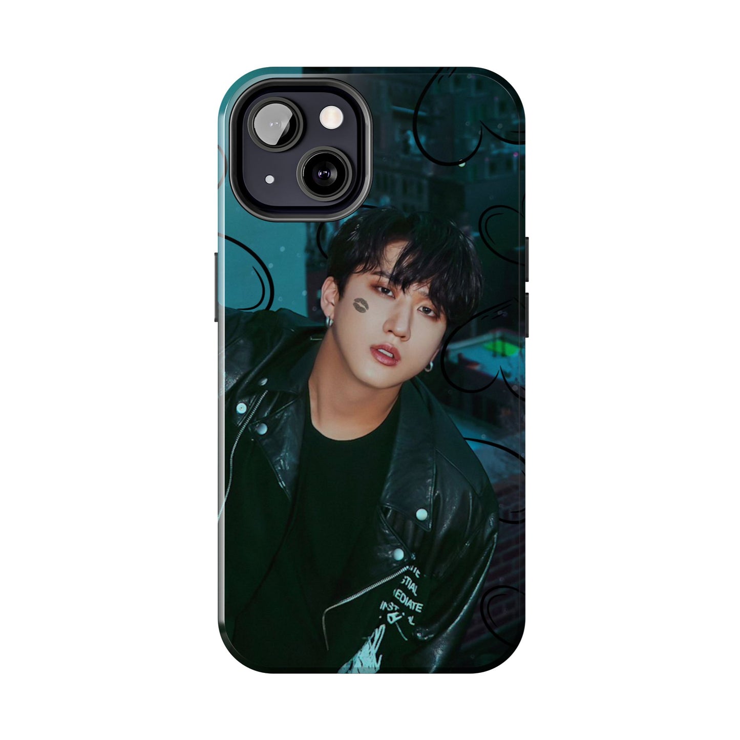 Seo Changbin Tough Phone Case — Moody Teal Portrait Design