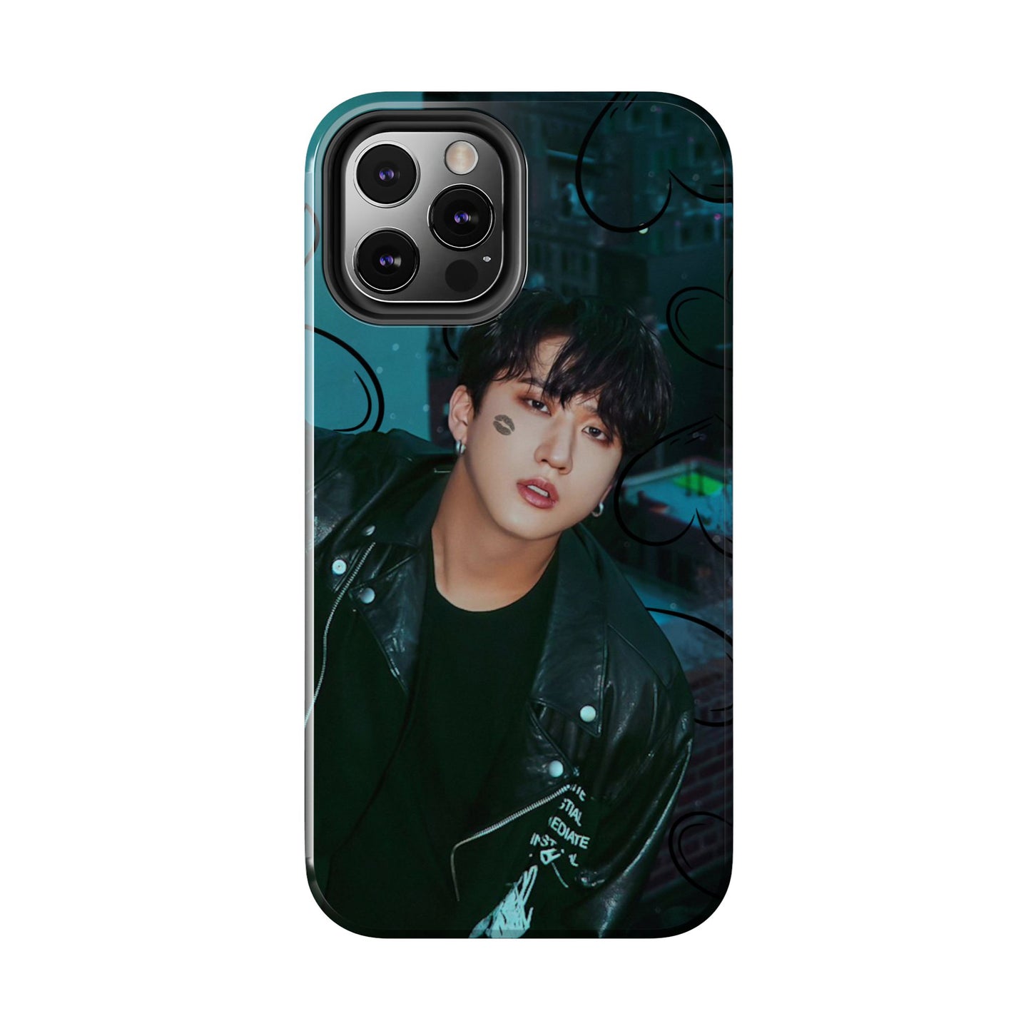 Seo Changbin Tough Phone Case — Moody Teal Portrait Design