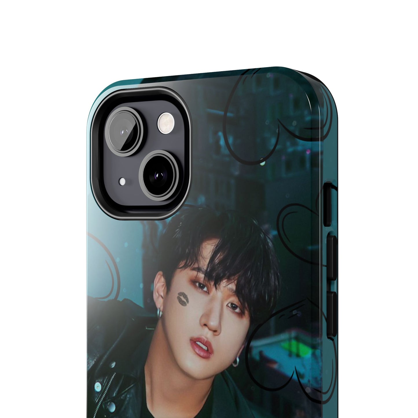 Seo Changbin Tough Phone Case — Moody Teal Portrait Design