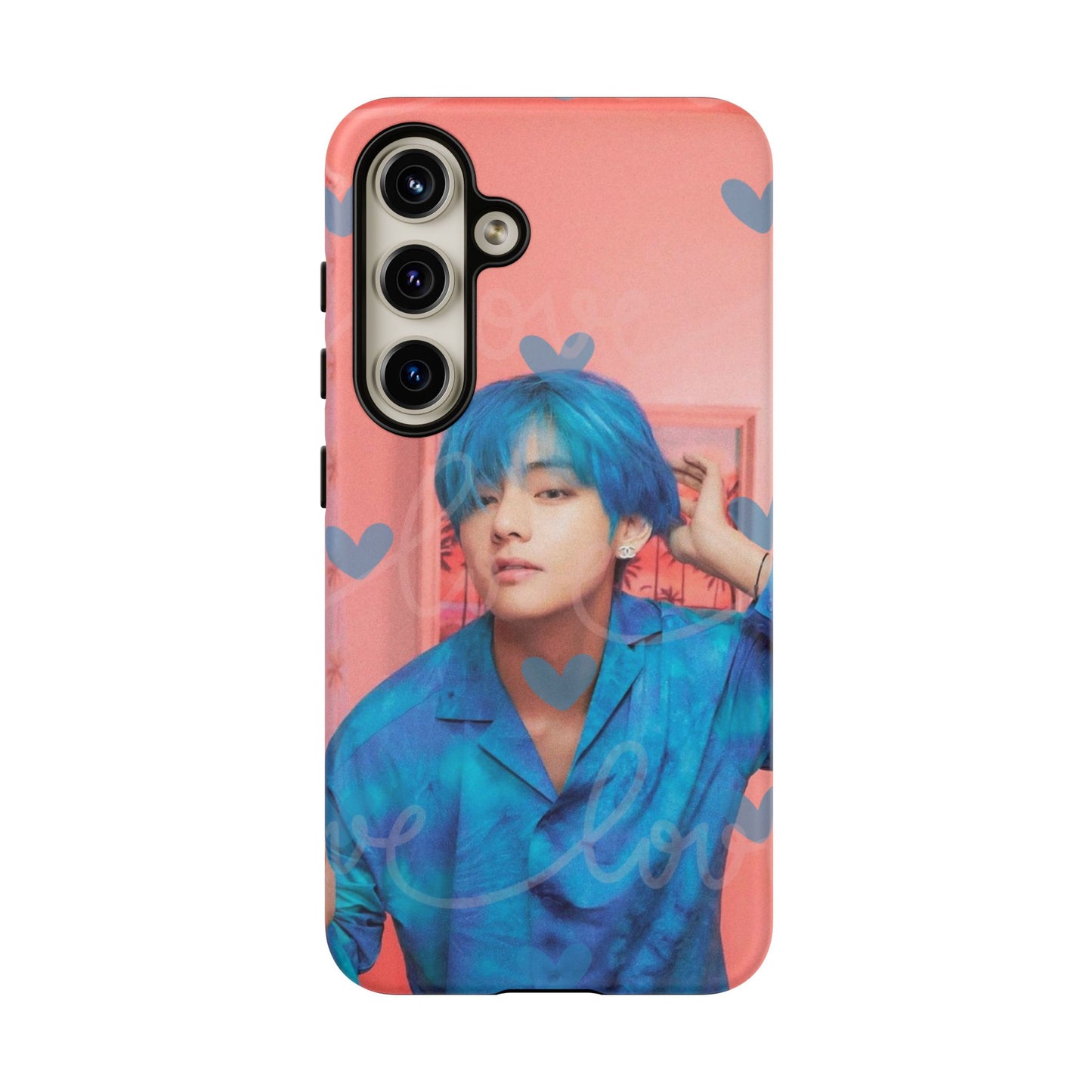 Taehyung Phone Case — Pink Heart/Love Kpop Design