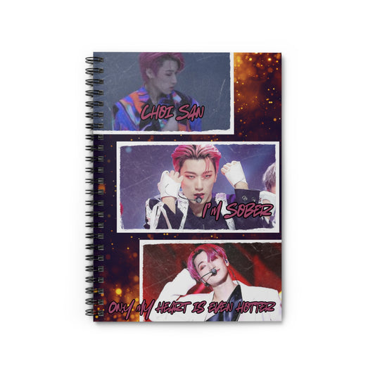 Choi San Spiral Notebook — "I'm Sober" Photo Collage Ruled Journal
