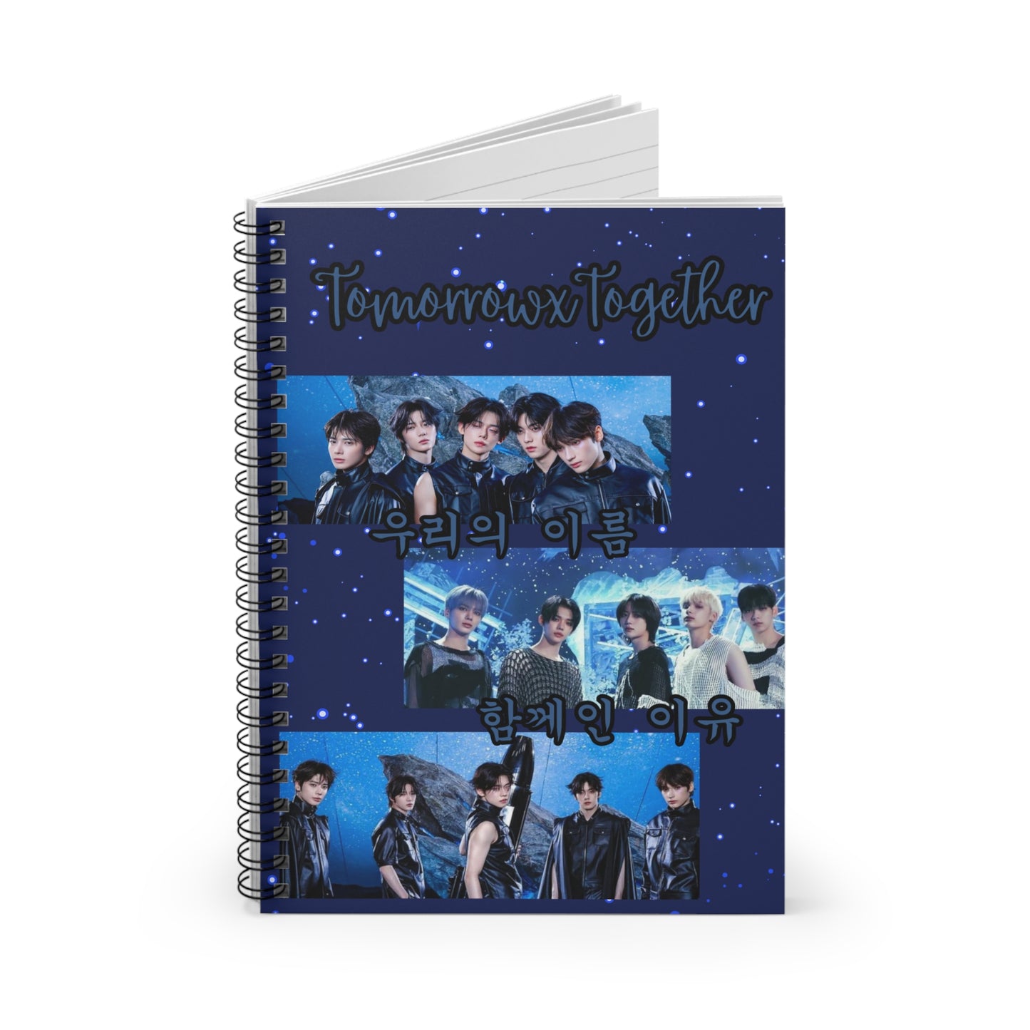 K-Pop Themed Spiral Notebook - Tomorrow X Together Design