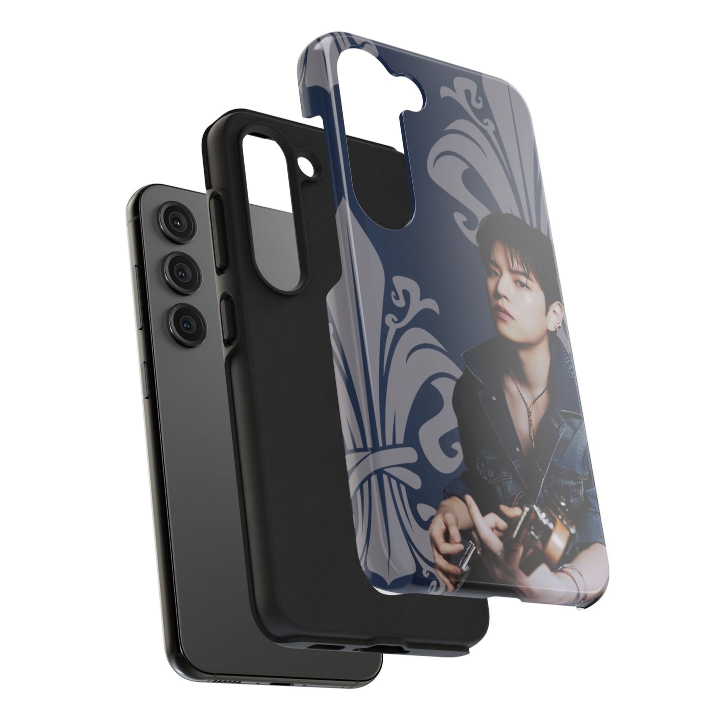 Kim Seungmin Tough Phone Case — Vintage Floral Portrait Design
