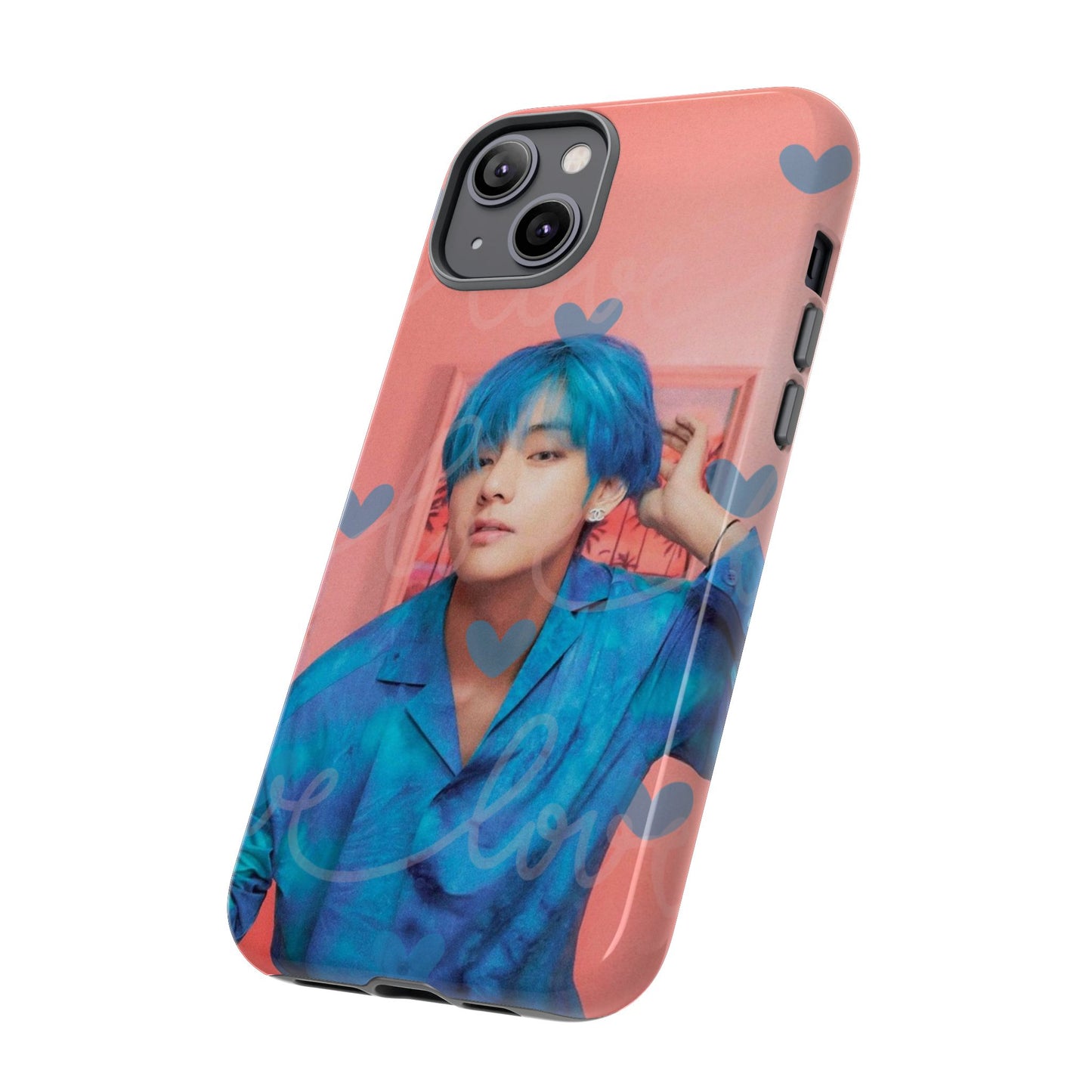 Taehyung Phone Case — Pink Heart/Love Kpop Design