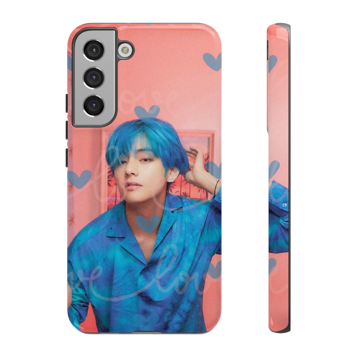 Taehyung Phone Case — Pink Heart/Love Kpop Design