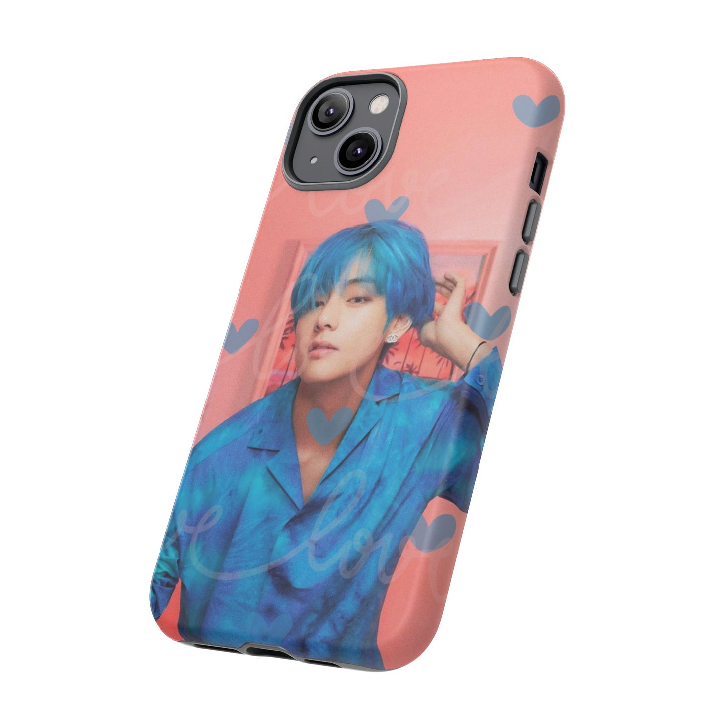 Taehyung Phone Case — Pink Heart/Love Kpop Design