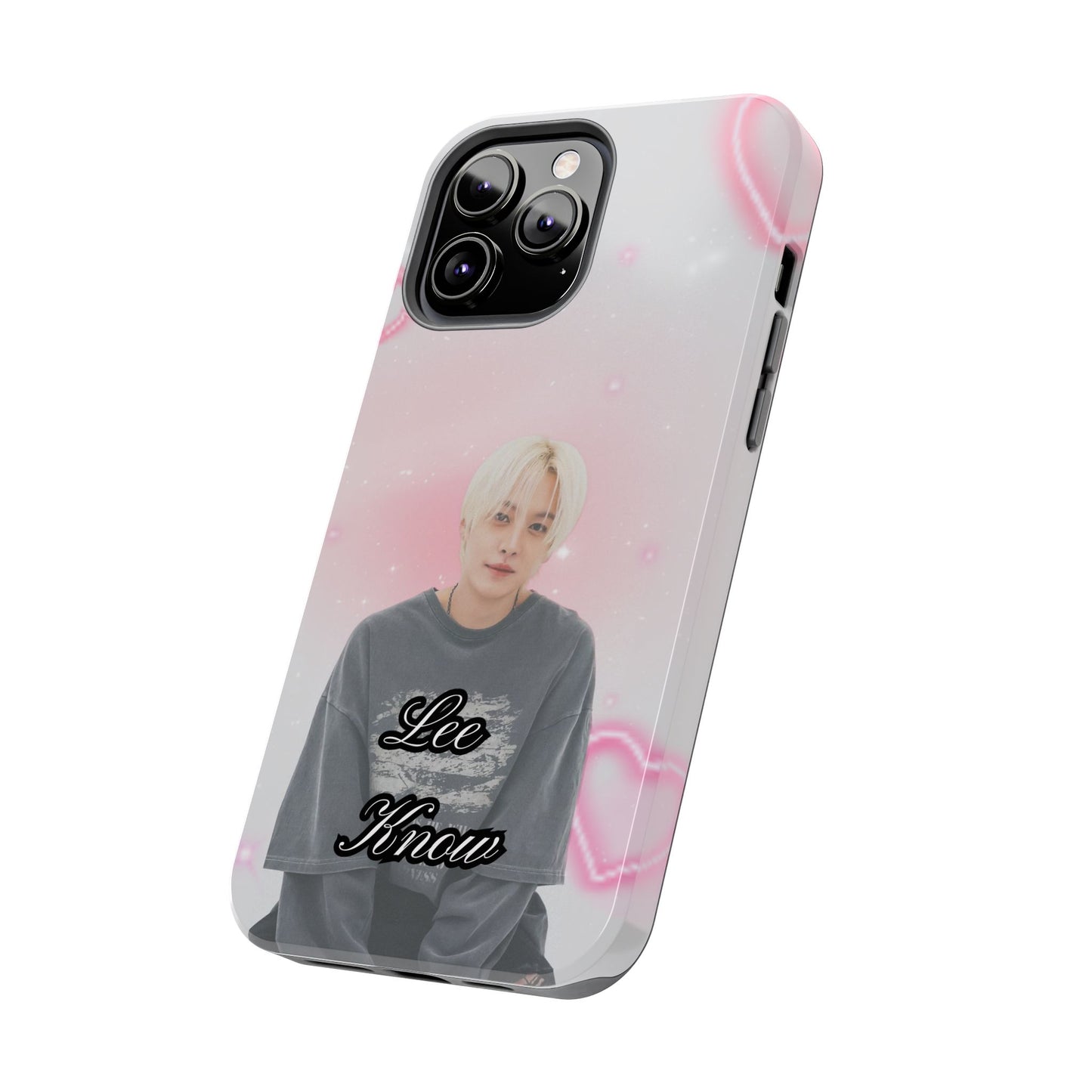 Lee Know Tough Phone Case — Pink Heart Photo Design