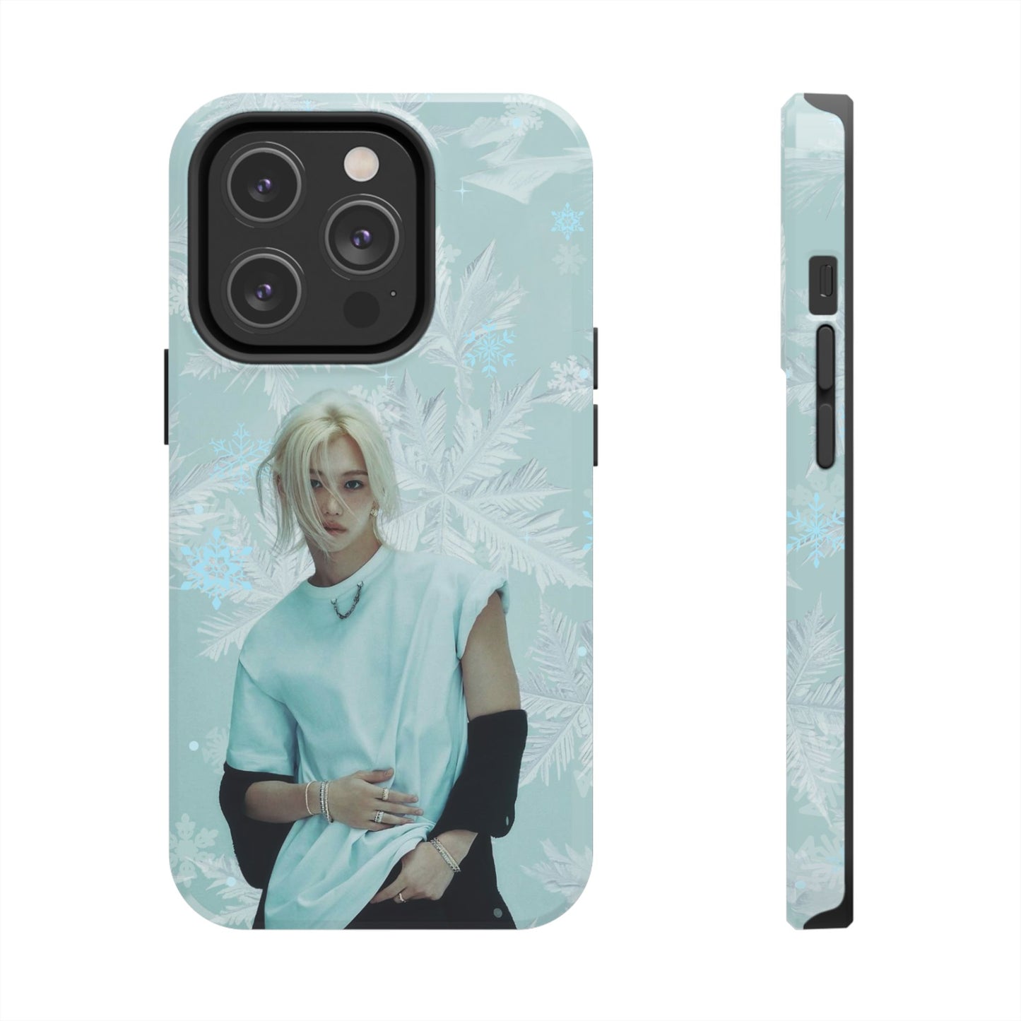 Lee Felix Tough Phone Case — Pastel K-Pop Idol Floral Armor