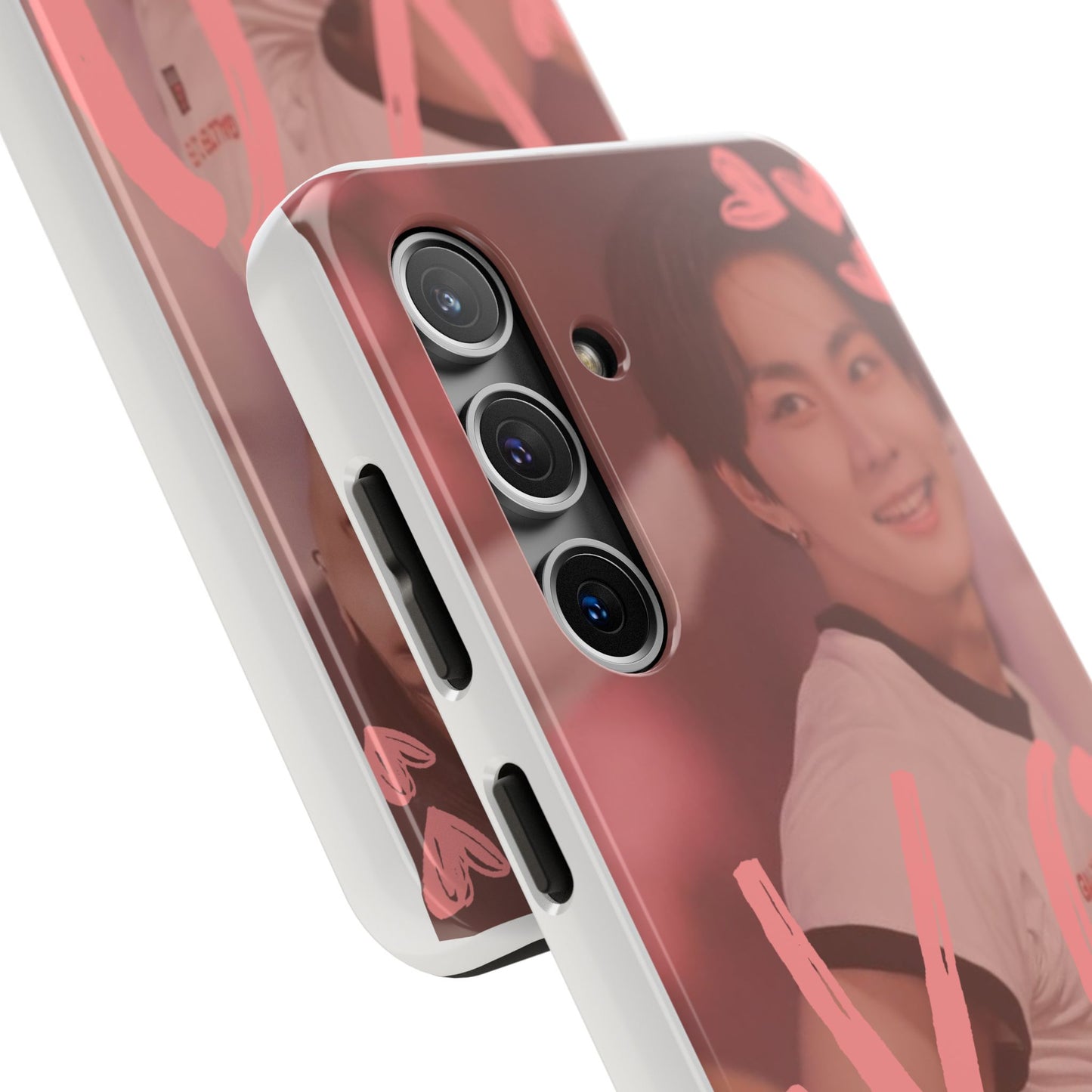 Romantic Jungwon Phone Case featuring 'XO' Design, Cute Gift for Teens, Valentine's Day, Durable Protection, Fashion Accessory, Love Themed