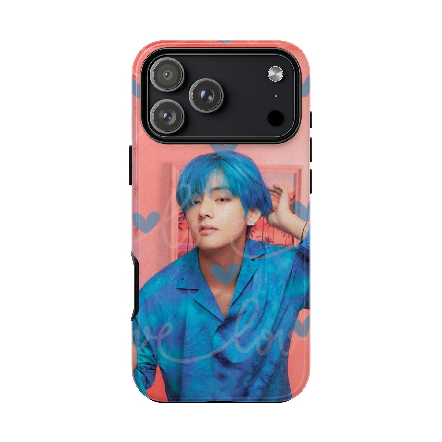 Taehyung Phone Case — Pink Heart/Love Kpop Design