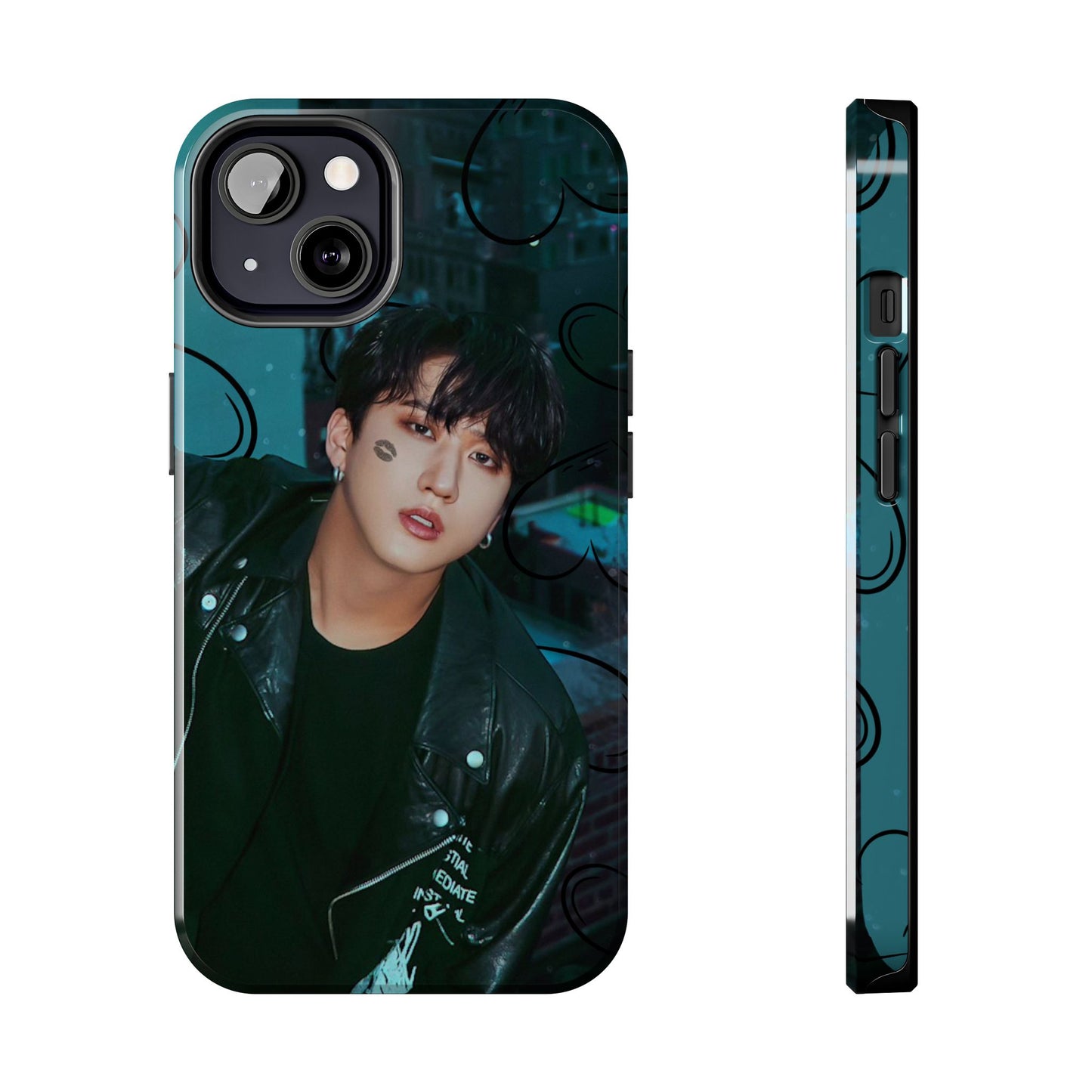 Seo Changbin Tough Phone Case — Moody Teal Portrait Design
