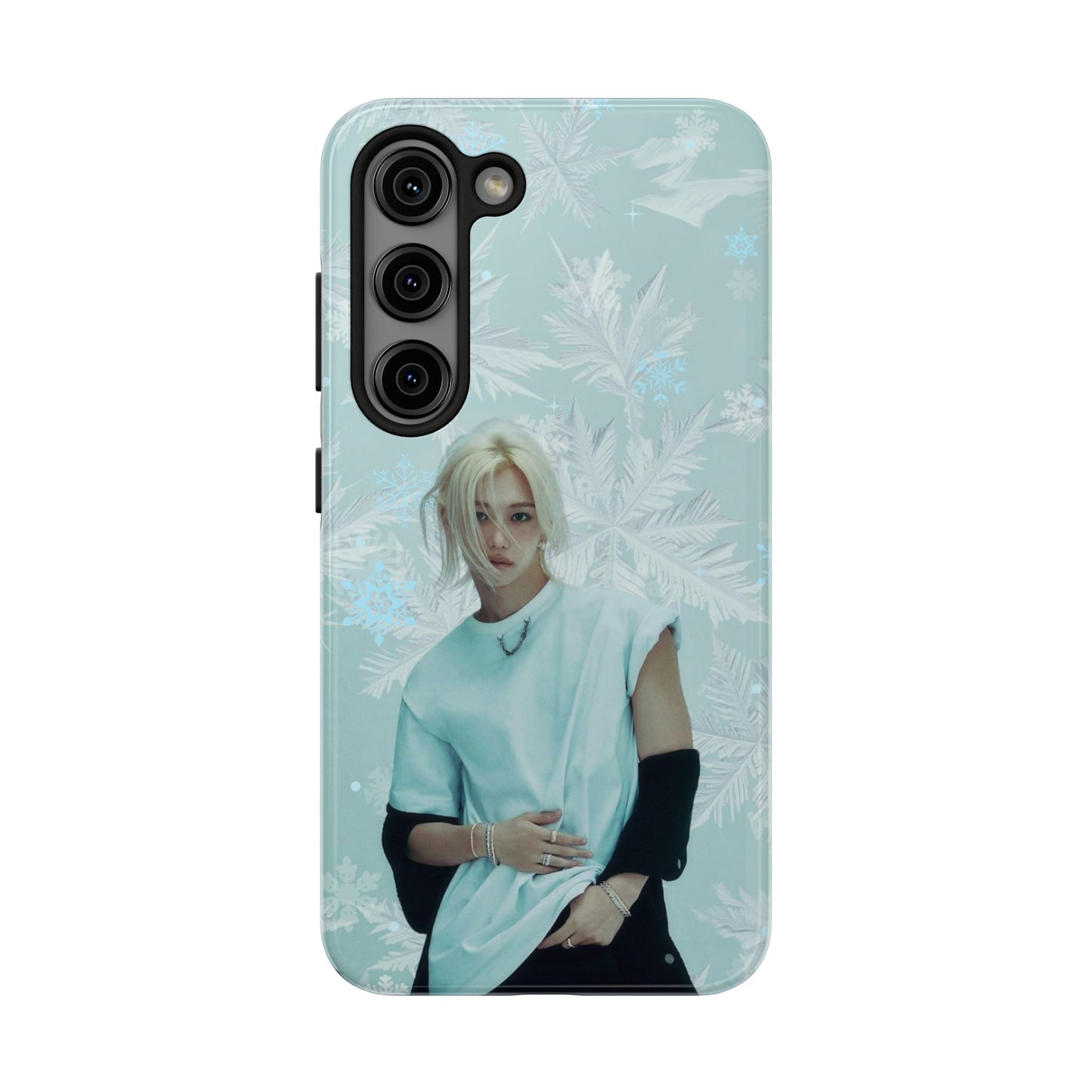 Lee Felix Tough Phone Case — Pastel K-Pop Idol Floral Armor